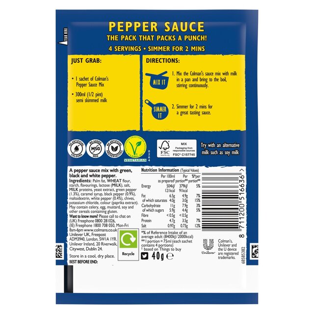 Colman's Pepper Sauce Mix 40G thumbnail 4