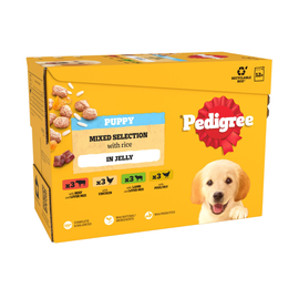 PEDIGREE® Junior Puppy Wet Dog Food Mixed Selection In Jelly 12x100g Pouch