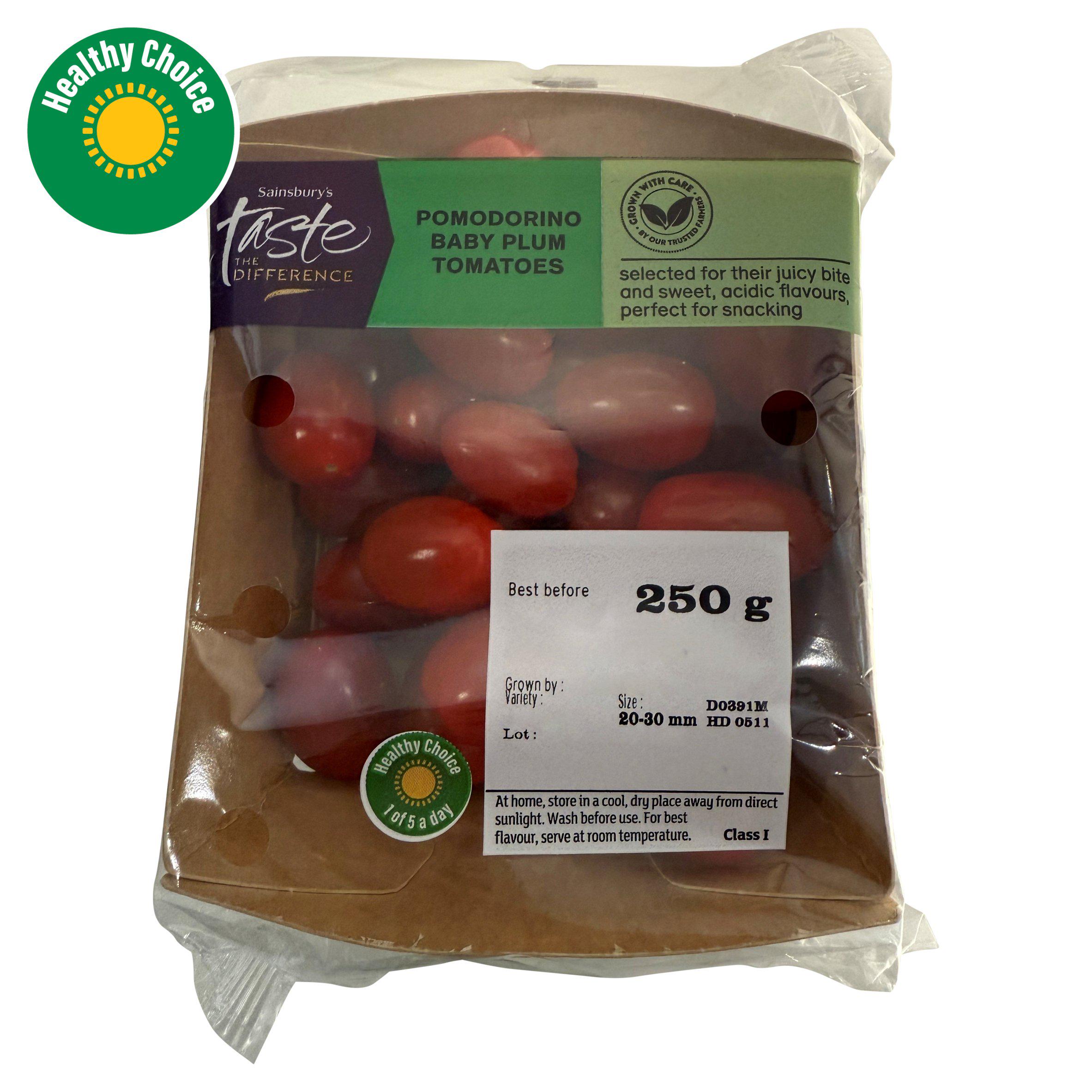 Sainsbury's Pomodorino Baby Plum Tomatoes, Taste the Difference 250g