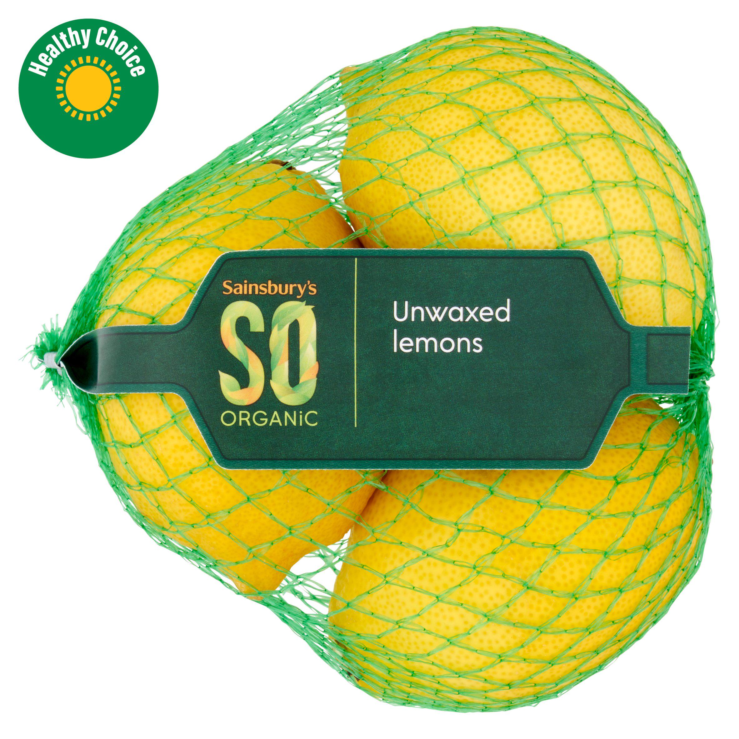 Sainsbury's Lemons Unwaxed, SO Organic x3