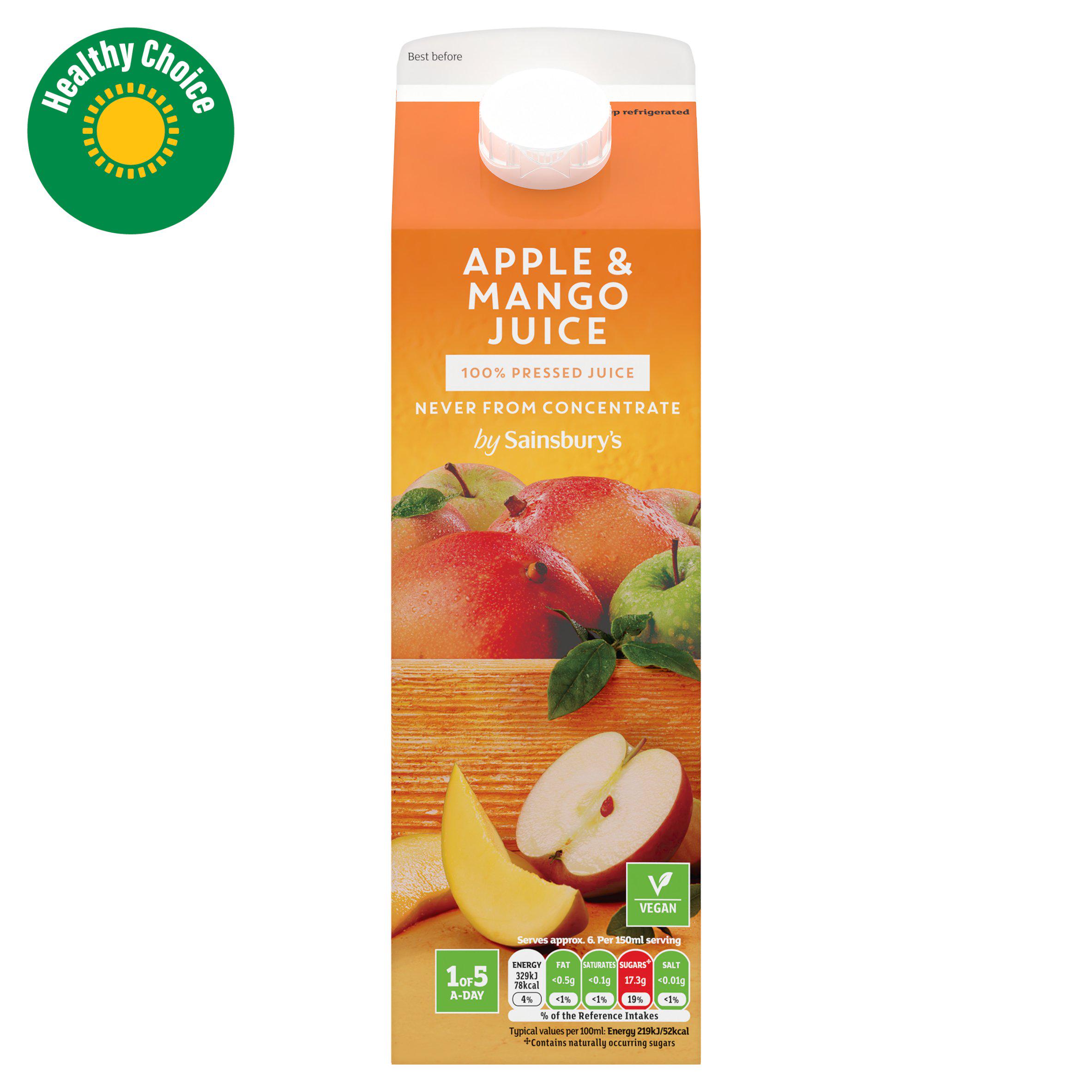 Sainsbury's Apple & Mango Juice, Not From Concentrate 1L