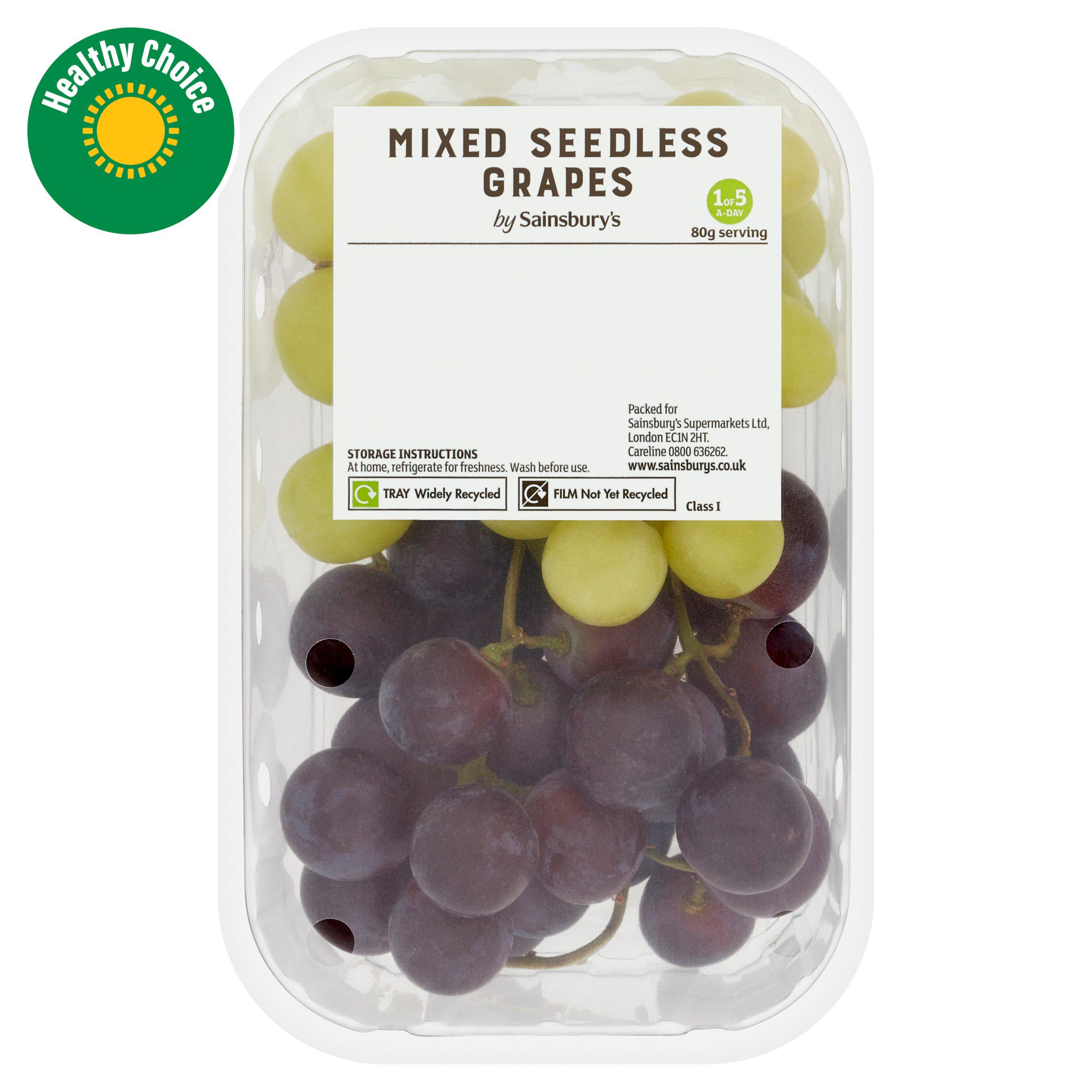 Sainsbury's Red & White Seedless Grapes 500g