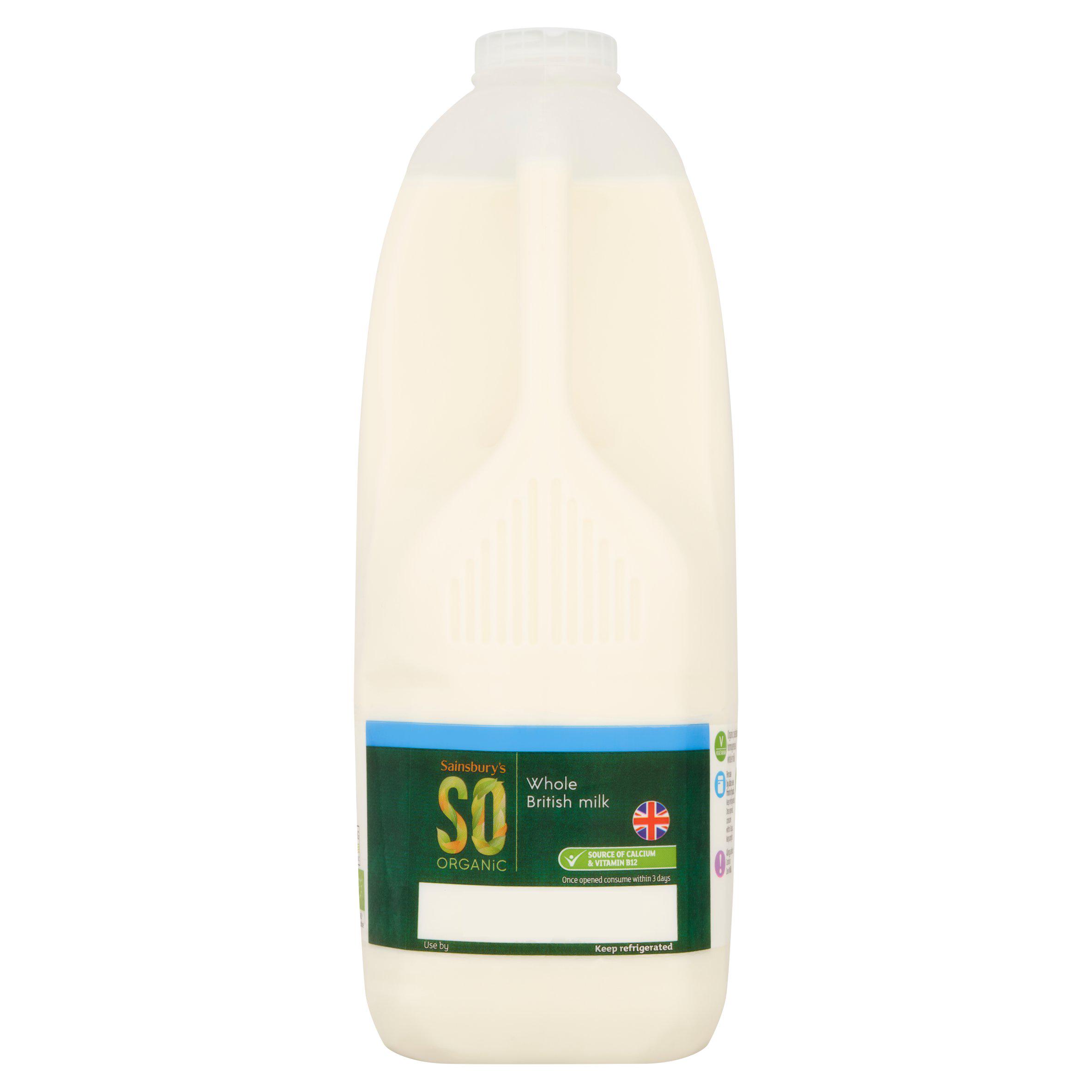 Sainsbury's Whole British Milk, SO Organic 2.272L