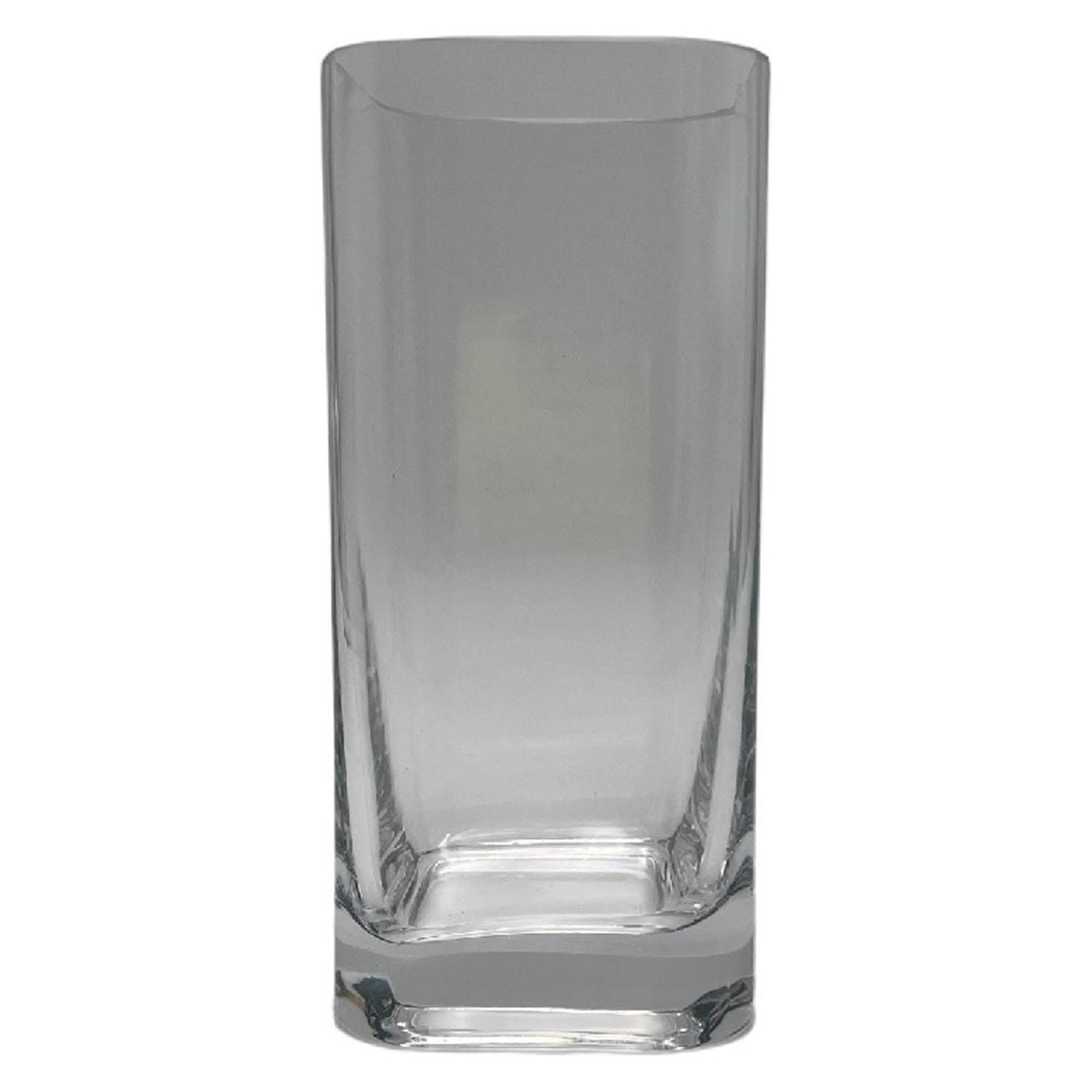 Habitat Small Round Edge Square Glass Vase - Clear