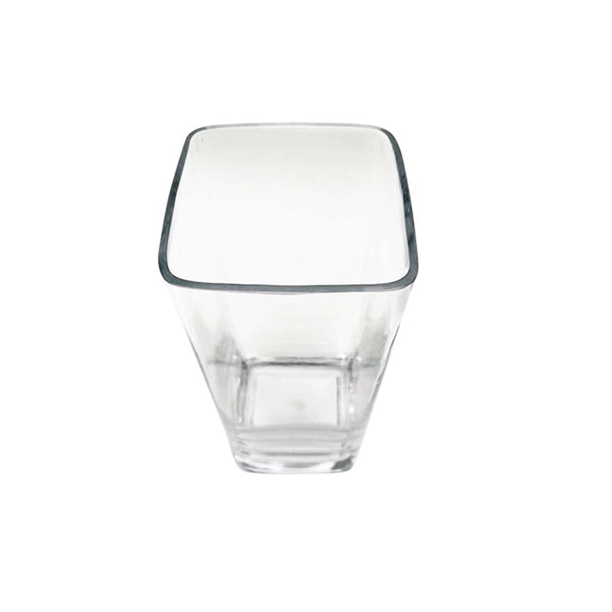 Habitat Medium Round Edge Square Glass Vase - Clear thumbnail 3