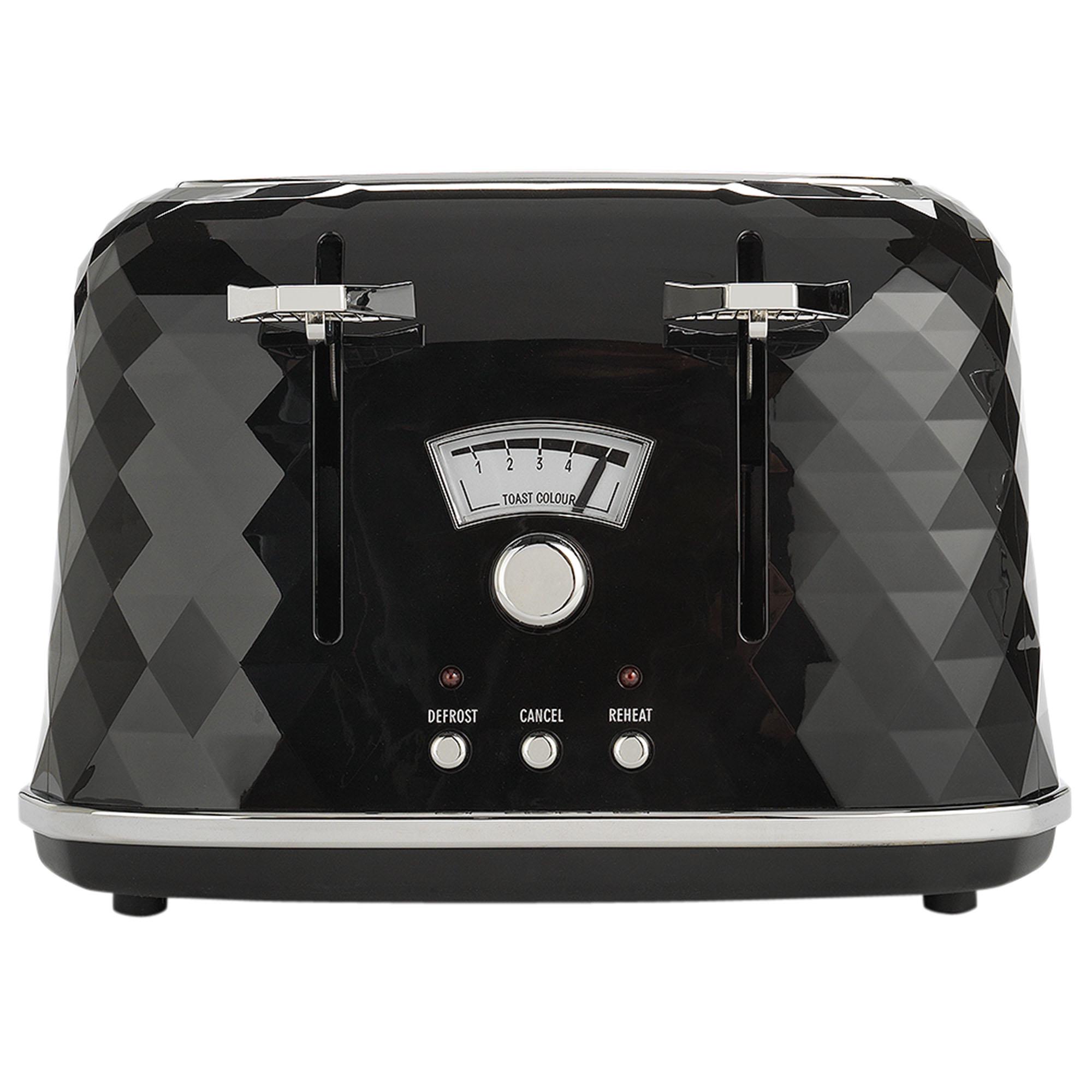 De'Longhi CTJ4003 Brillante 4 Slice Toaster - Black thumbnail 3