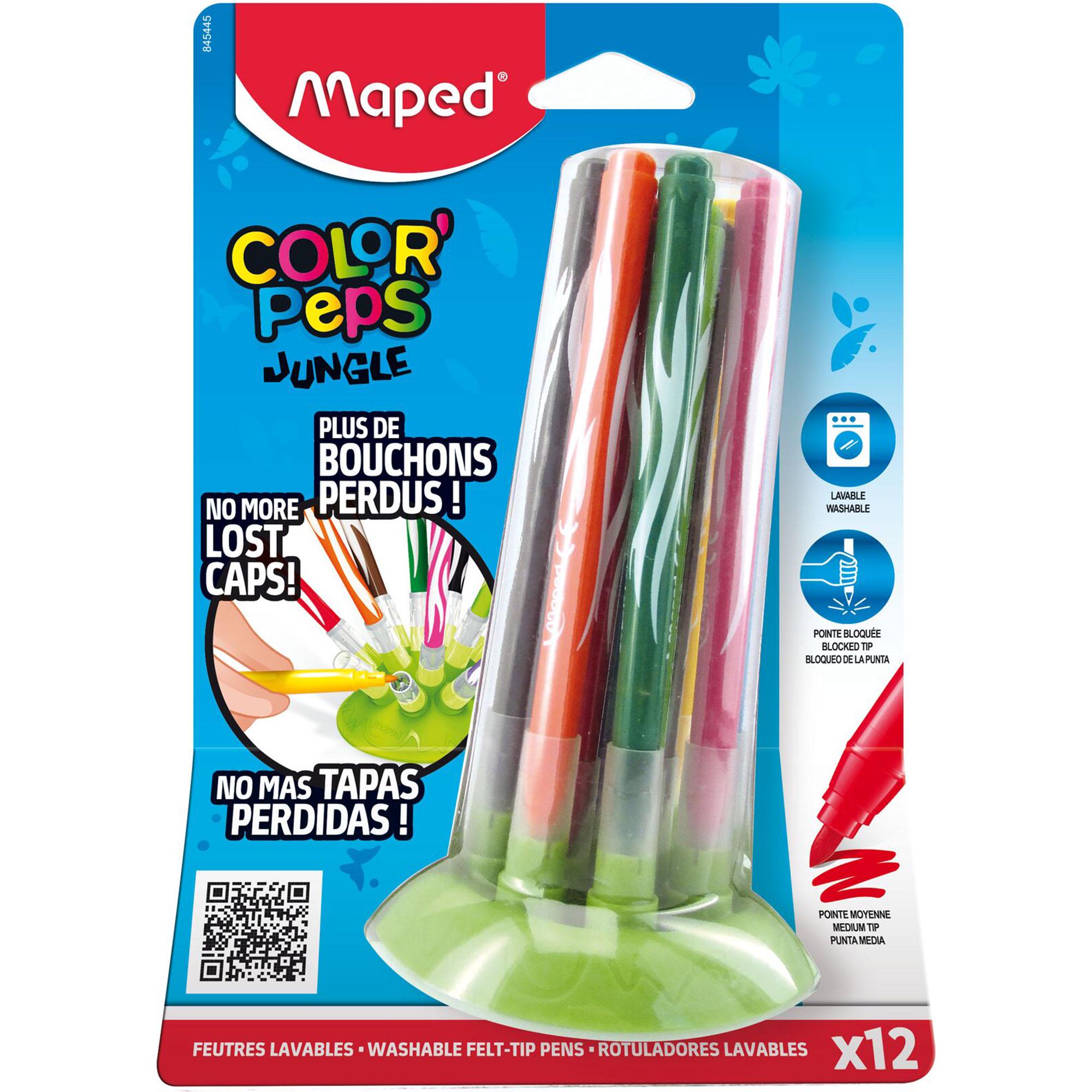 Maped Pack of 12 Colour Peps Jungle Innovation Felt Tips Pens thumbnail 3