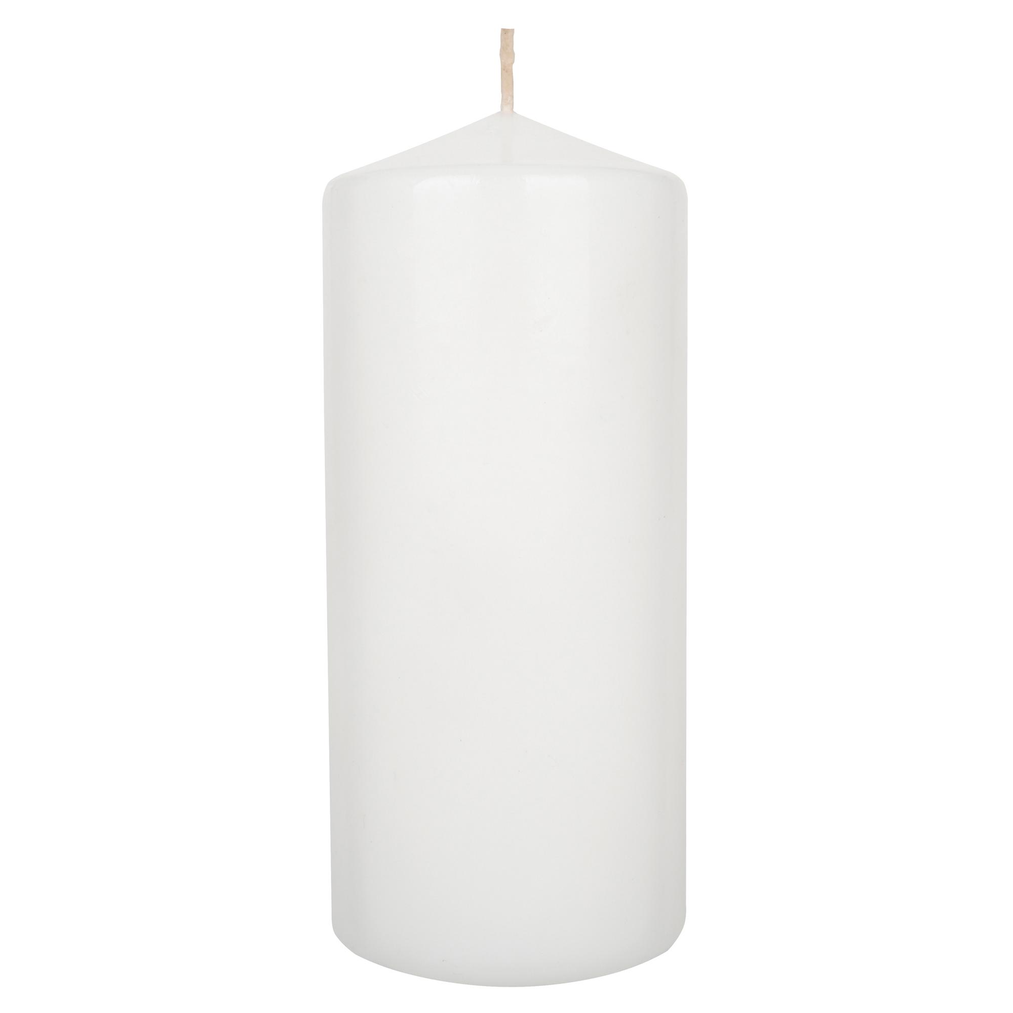Habitat Small Pillar Unscented Candle - White