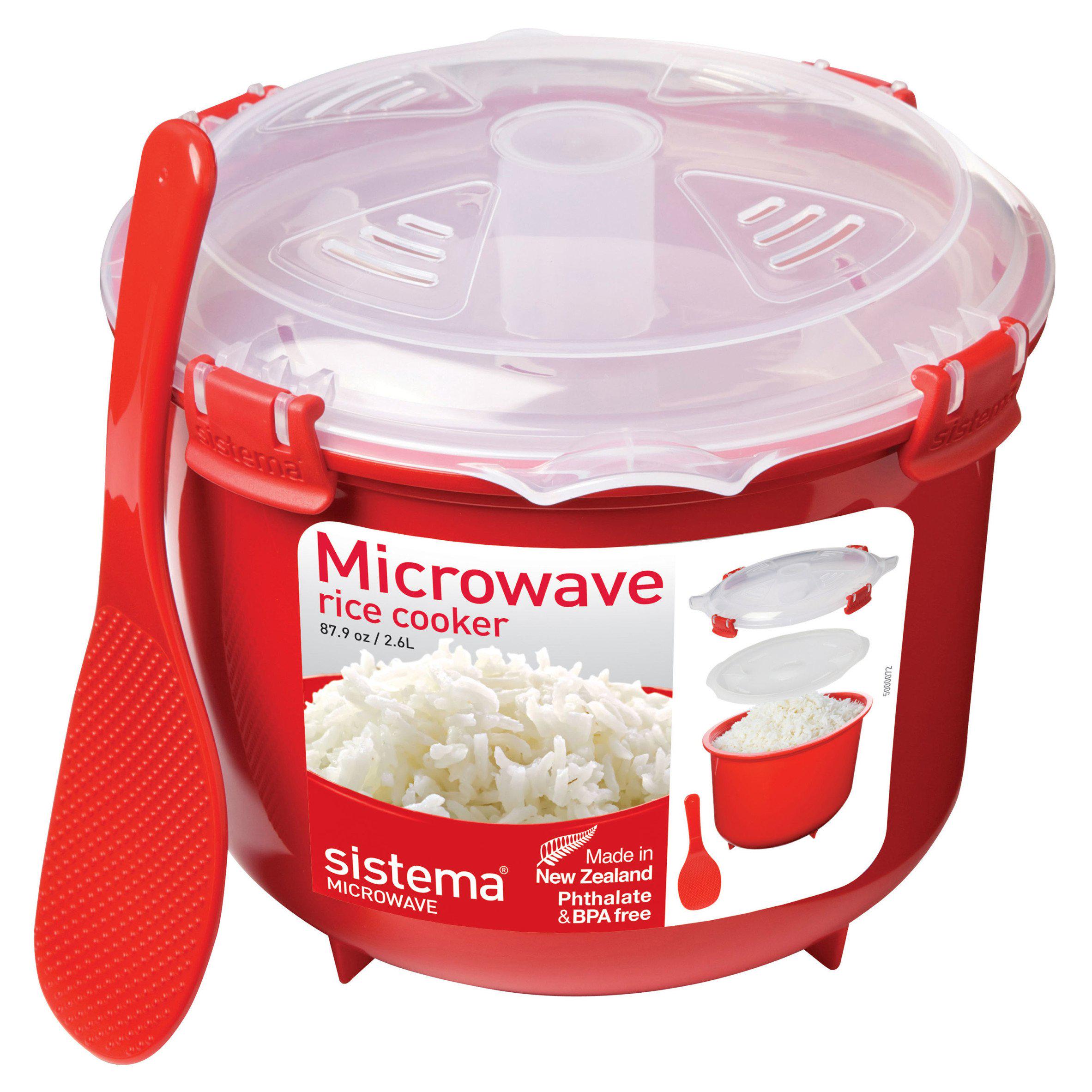 Sistema Plastic Microwave Rice Steamer, Red 2.6L