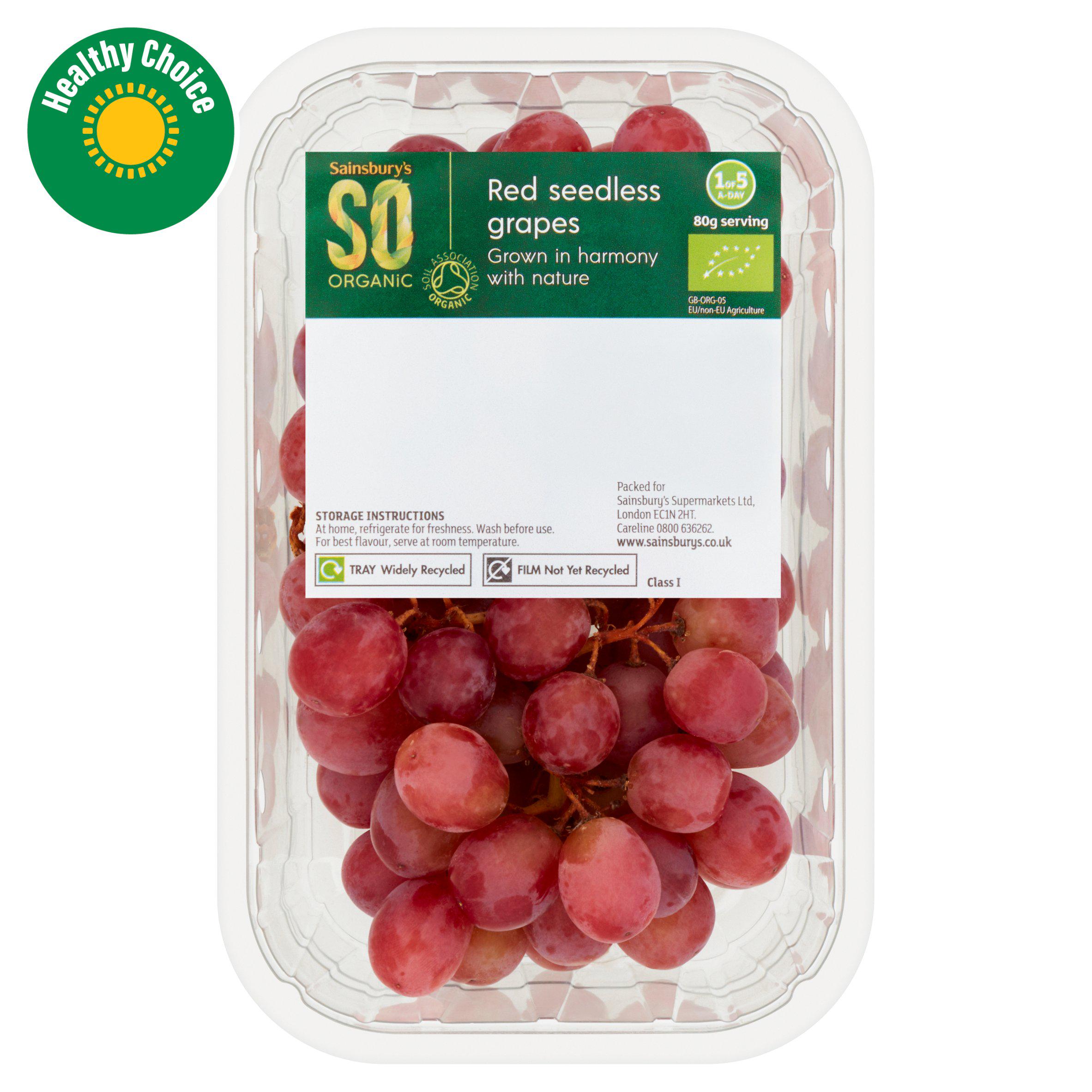 Sainsbury's Grapes (Red or Black), SO Organic 400g