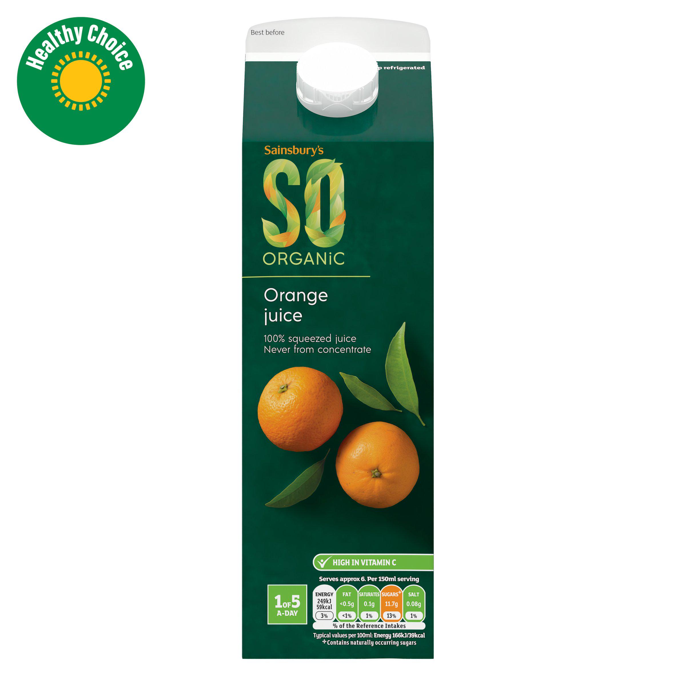 Sainsbury's Orange Juice, SO Organic 1L