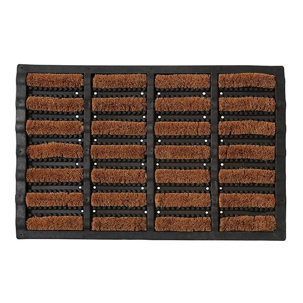 Sainsbury's Home Bootscraper Black & Brown Short Pile Doormat