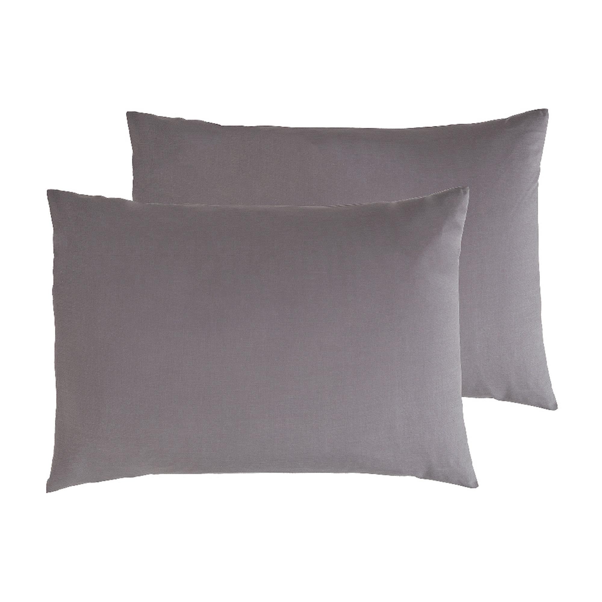 Habitat Cotton Rich 180TC Standard Pillowcase Pair-Charcoal