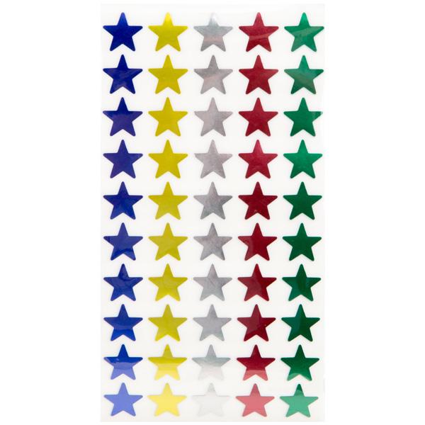 Sainsbury's Home Self Adhesive Foil Stars Assorted Colours 500pk