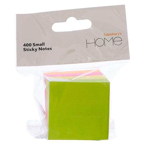 Sainsbury's Home Sticky Notes Assorted Colours Small 400 Sheets