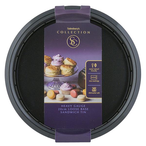 Habitat 20cm Loose Base Black Sandwich Tin