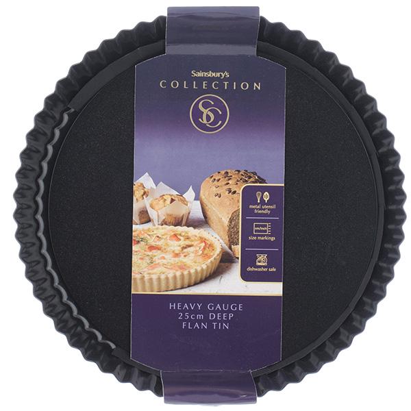 Sainsbury's Home 25cm Deep Round Black Flan Tin