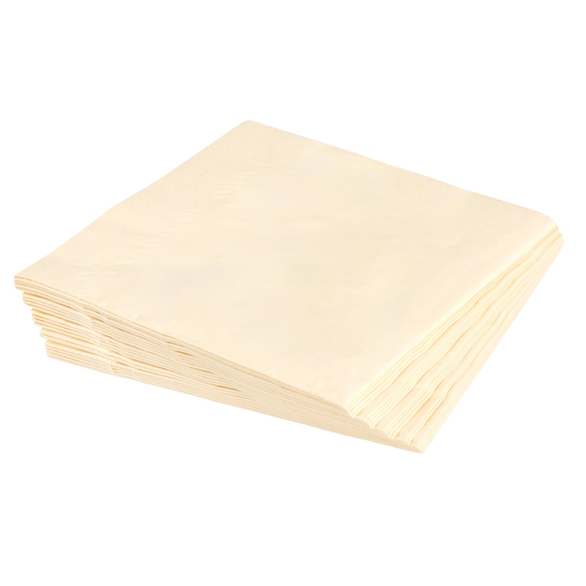 Sainsbury's Home Pack of 20 3ply Cream Paper Napkins - 40cm