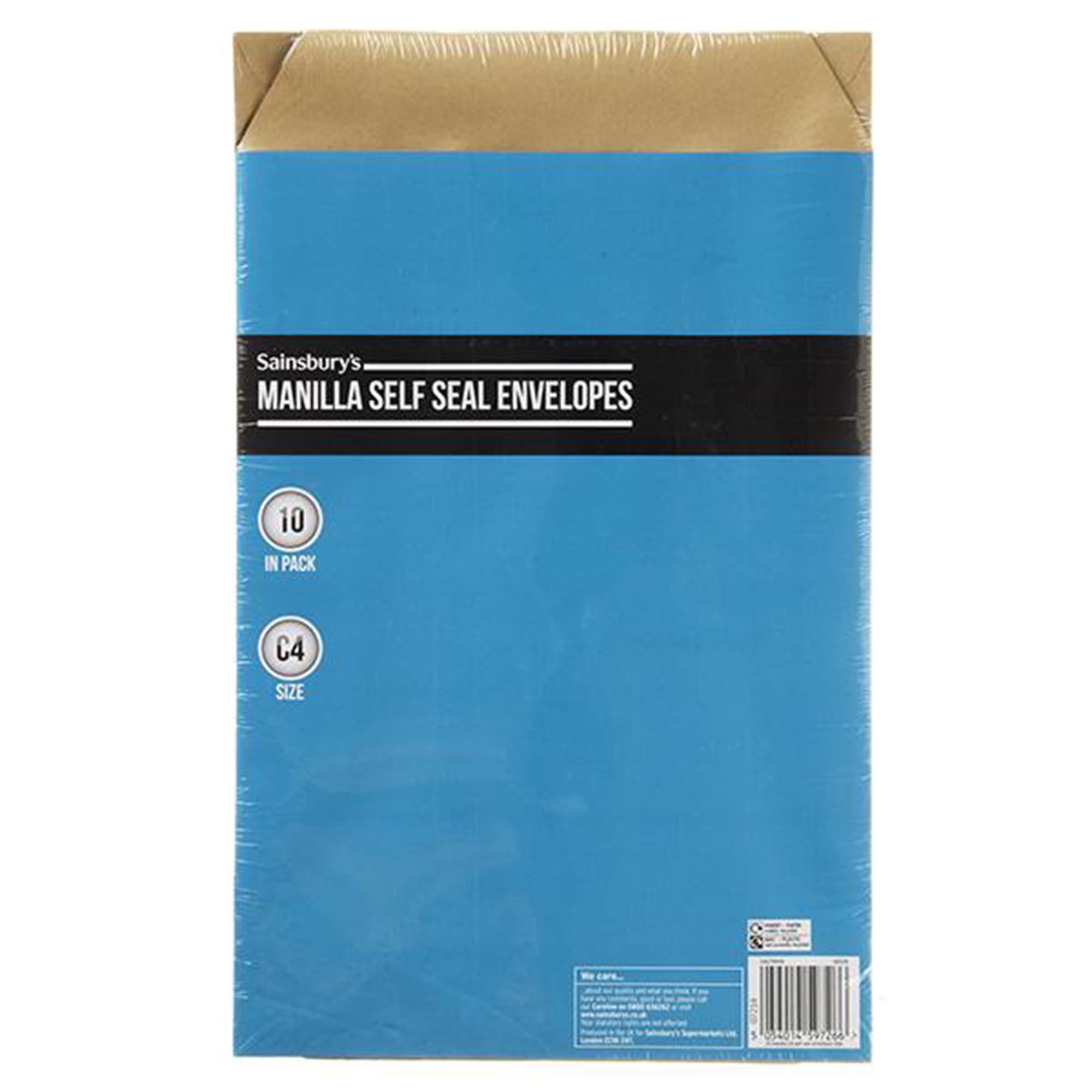 Sainsbury's Home Pack of 10 C4 Manila Self Seal Envelopes