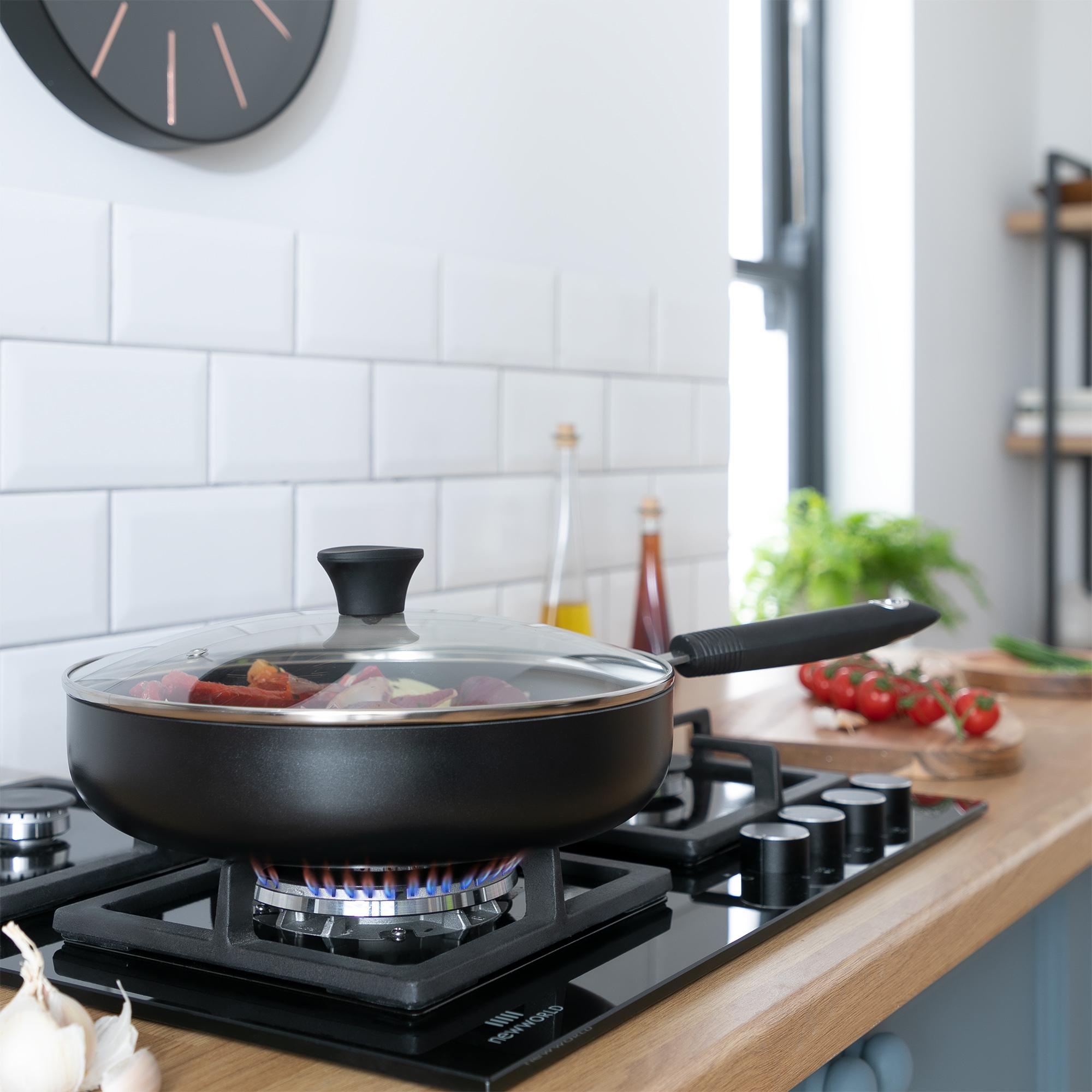 Sainsbury's Home 28cm Non Stick Aluminium Saute Pan with Lid thumbnail 2