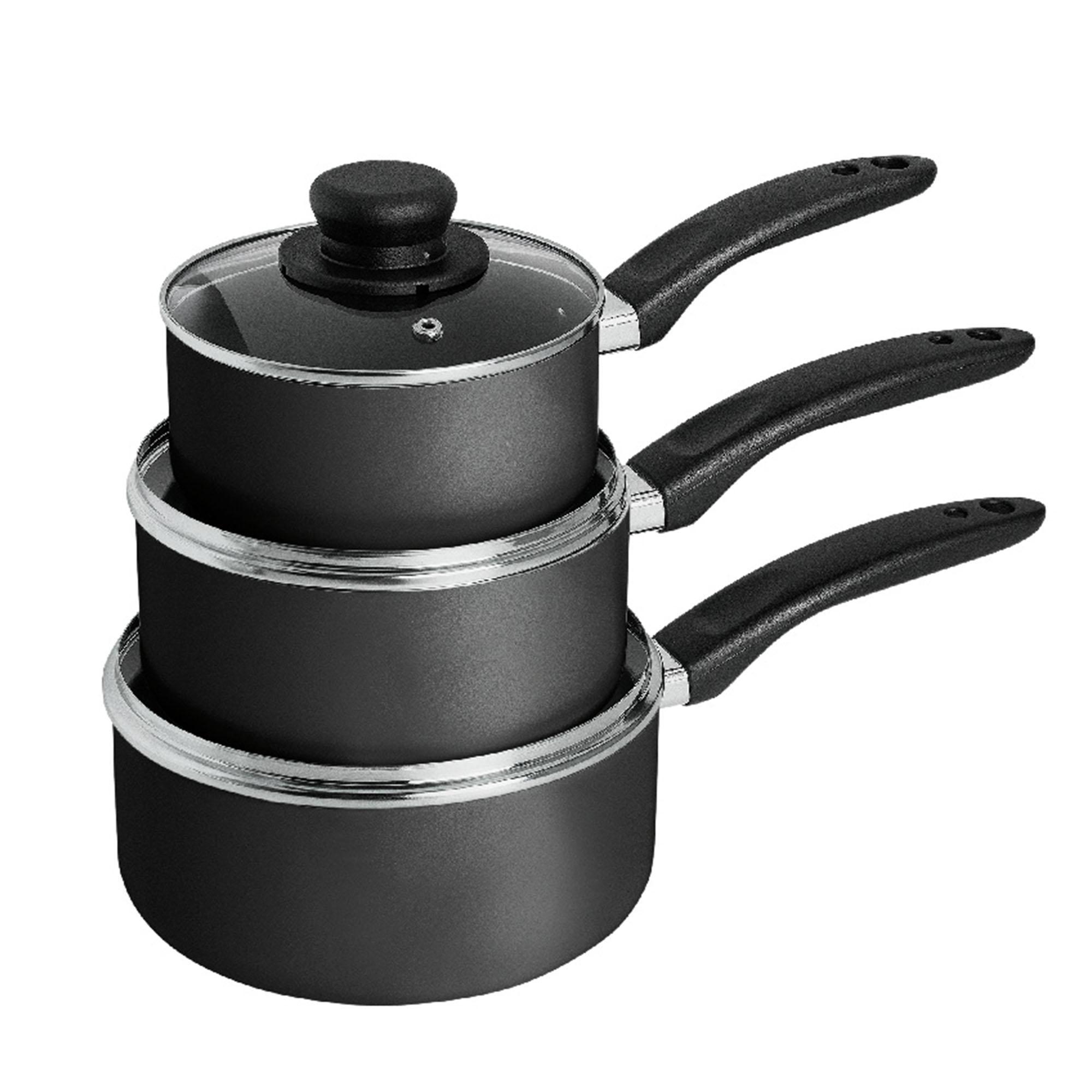 Sainsbury's Home 3 Piece Aluminium Pan Set - Grey