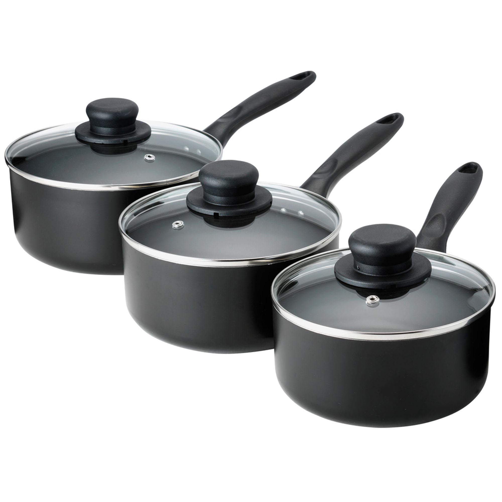 Sainsbury's Home 3 Piece Aluminium Pan Set - Grey thumbnail 3