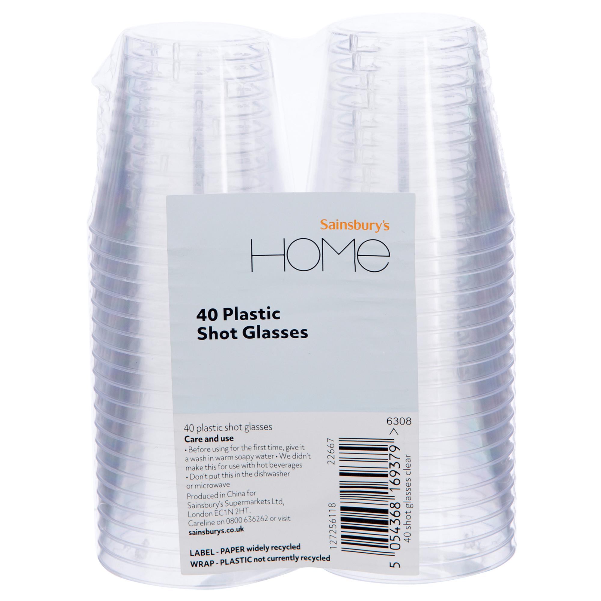 Sainsbury's Home Pack of 40 Clear Plastic Shot Glasses