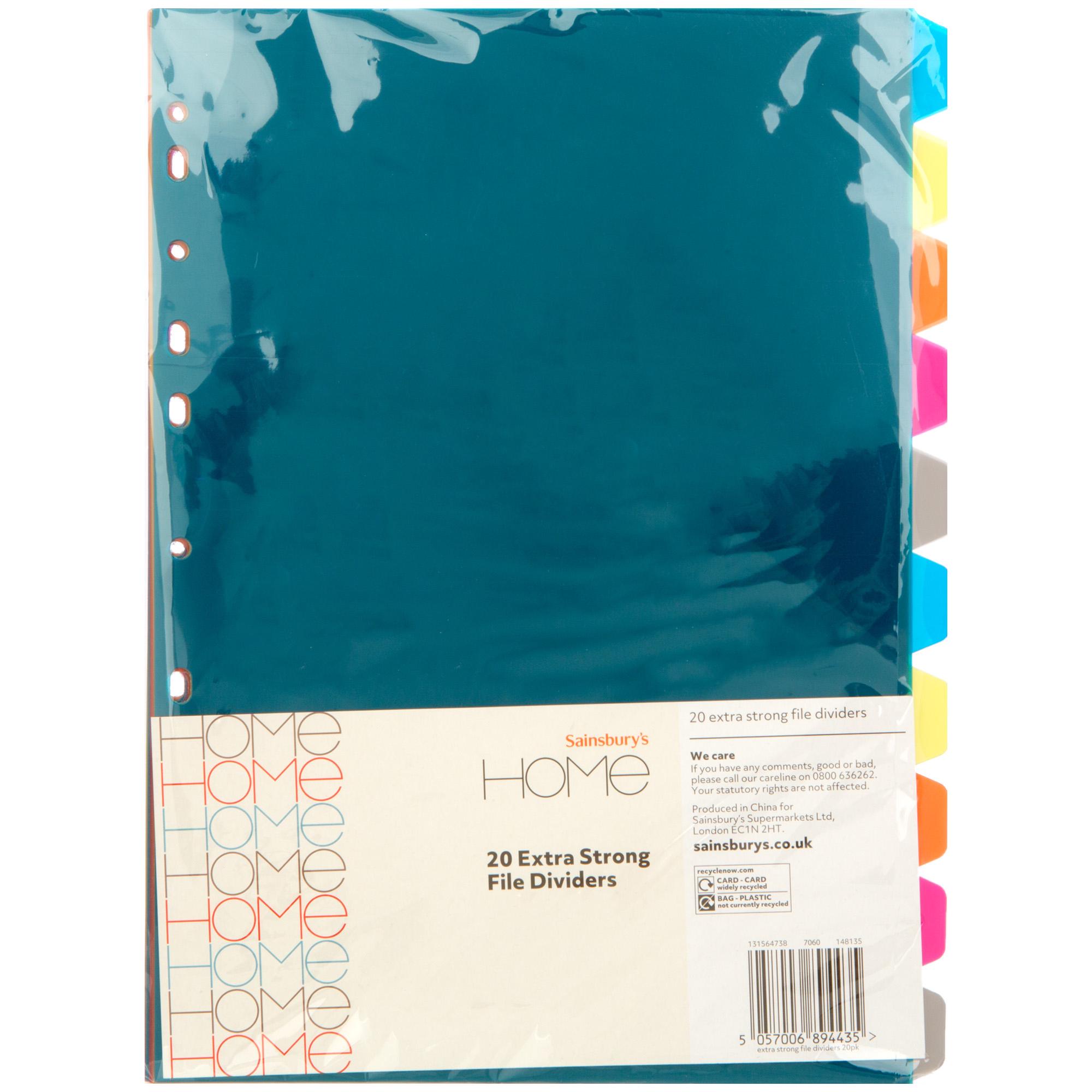 Sainsbury's Home Extra Strong File Dividers 20pk