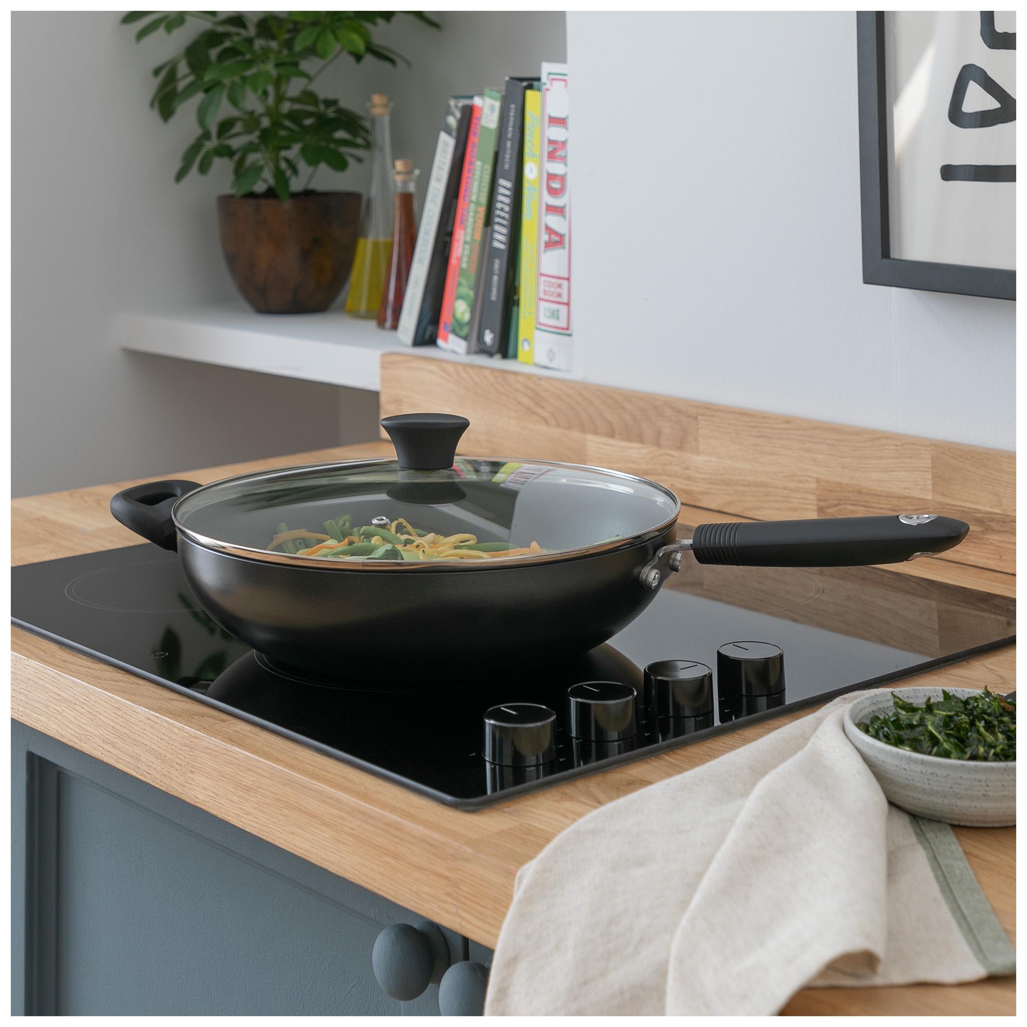 Habitat Aluminium Stirfry Pan - Black thumbnail 2