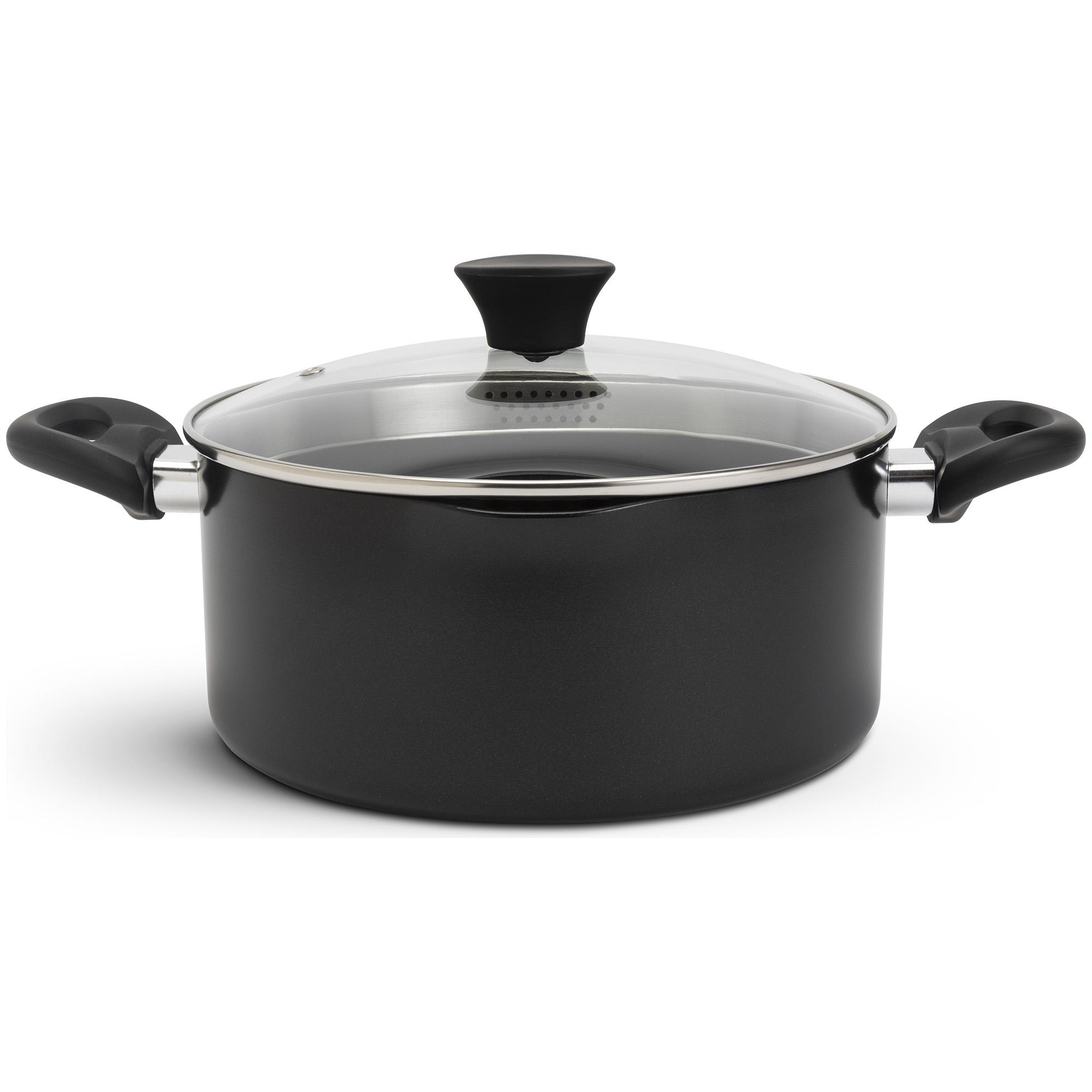 Habitat 24cm Aluminium Stockpot - Black