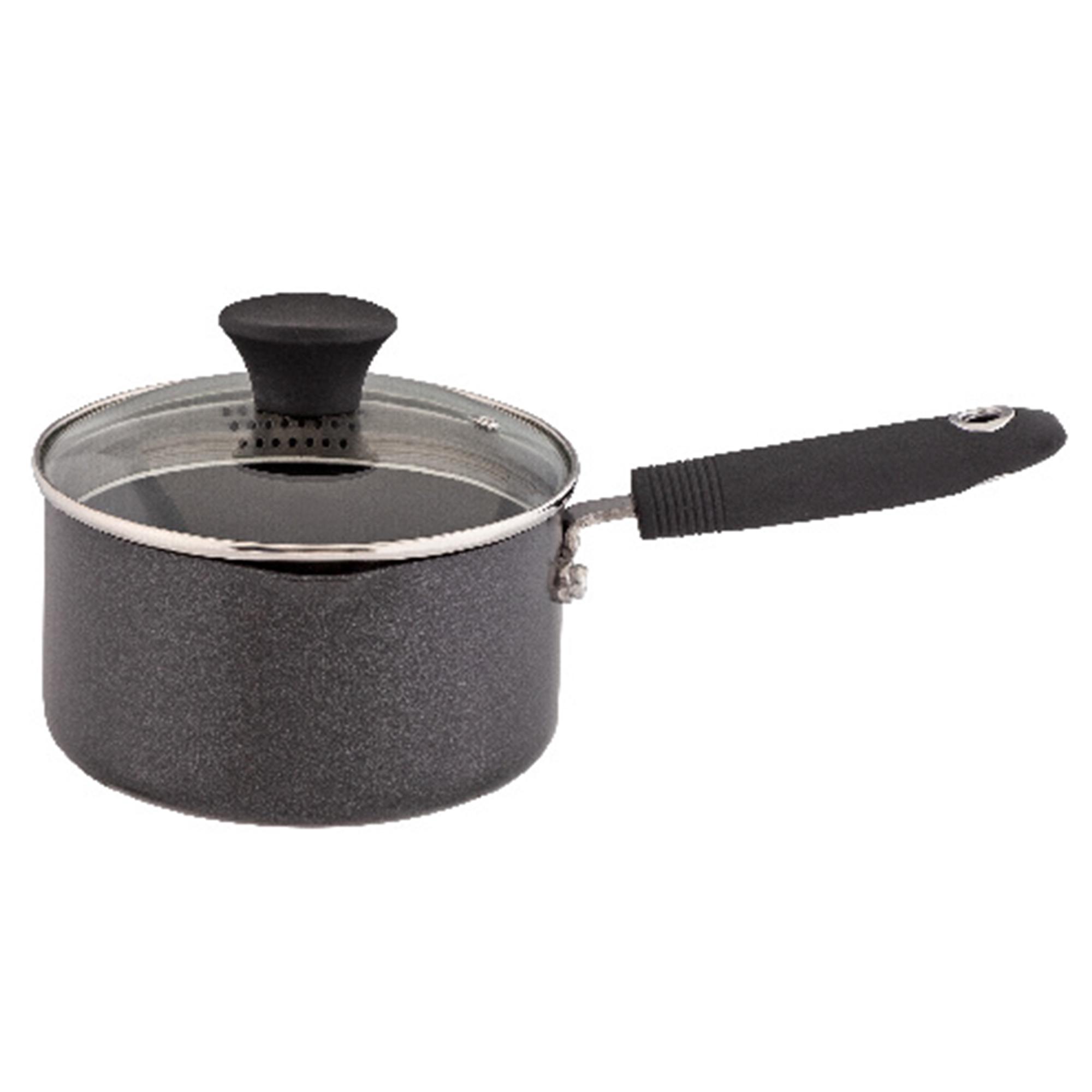 Habitat 16cm Aluminium Saucepan With Lid - Black thumbnail 2