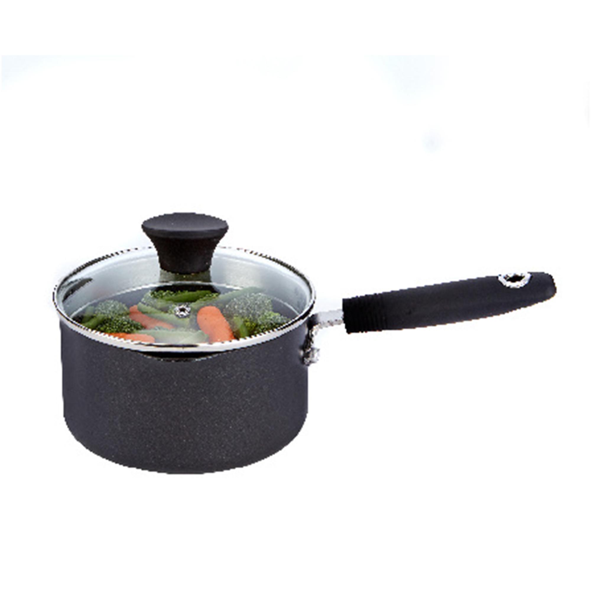 Habitat 16cm Aluminium Saucepan With Lid - Black thumbnail 5