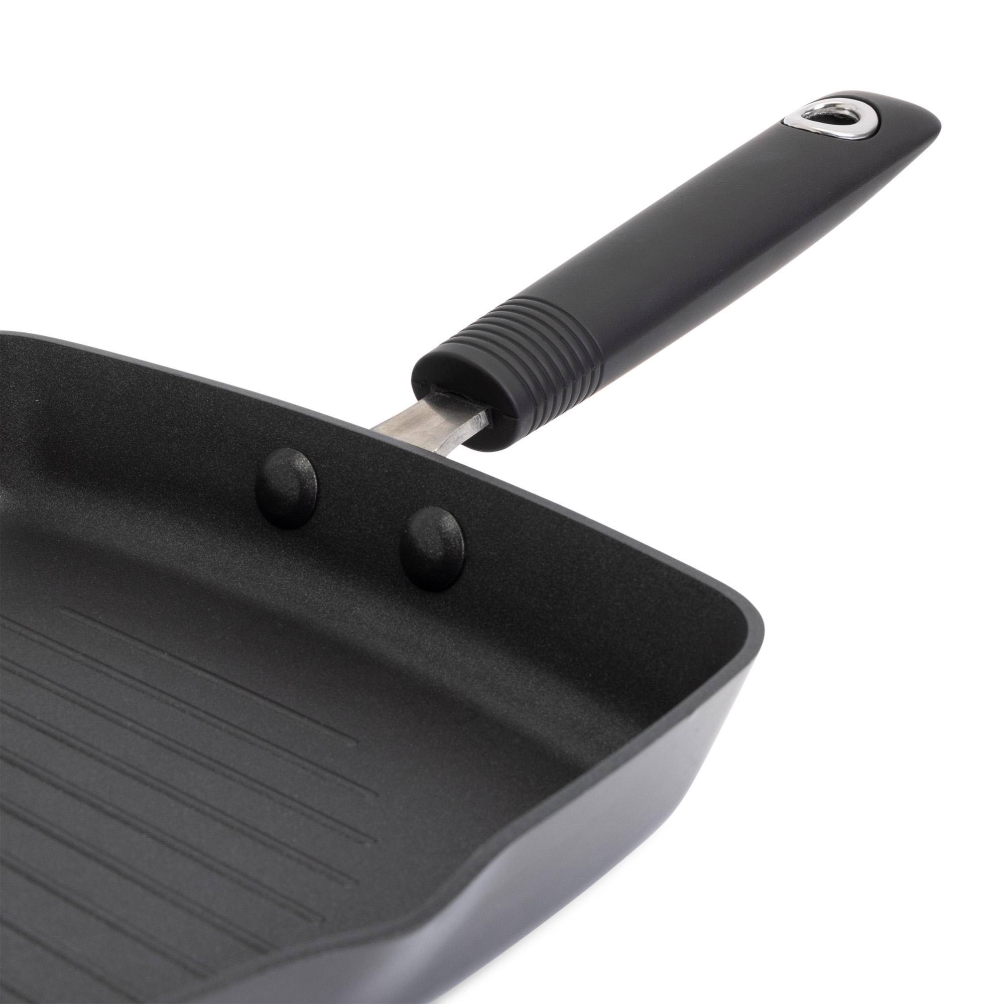 Habitat 24cm Non Stick Aluminium Griddle Pan - Black thumbnail 3