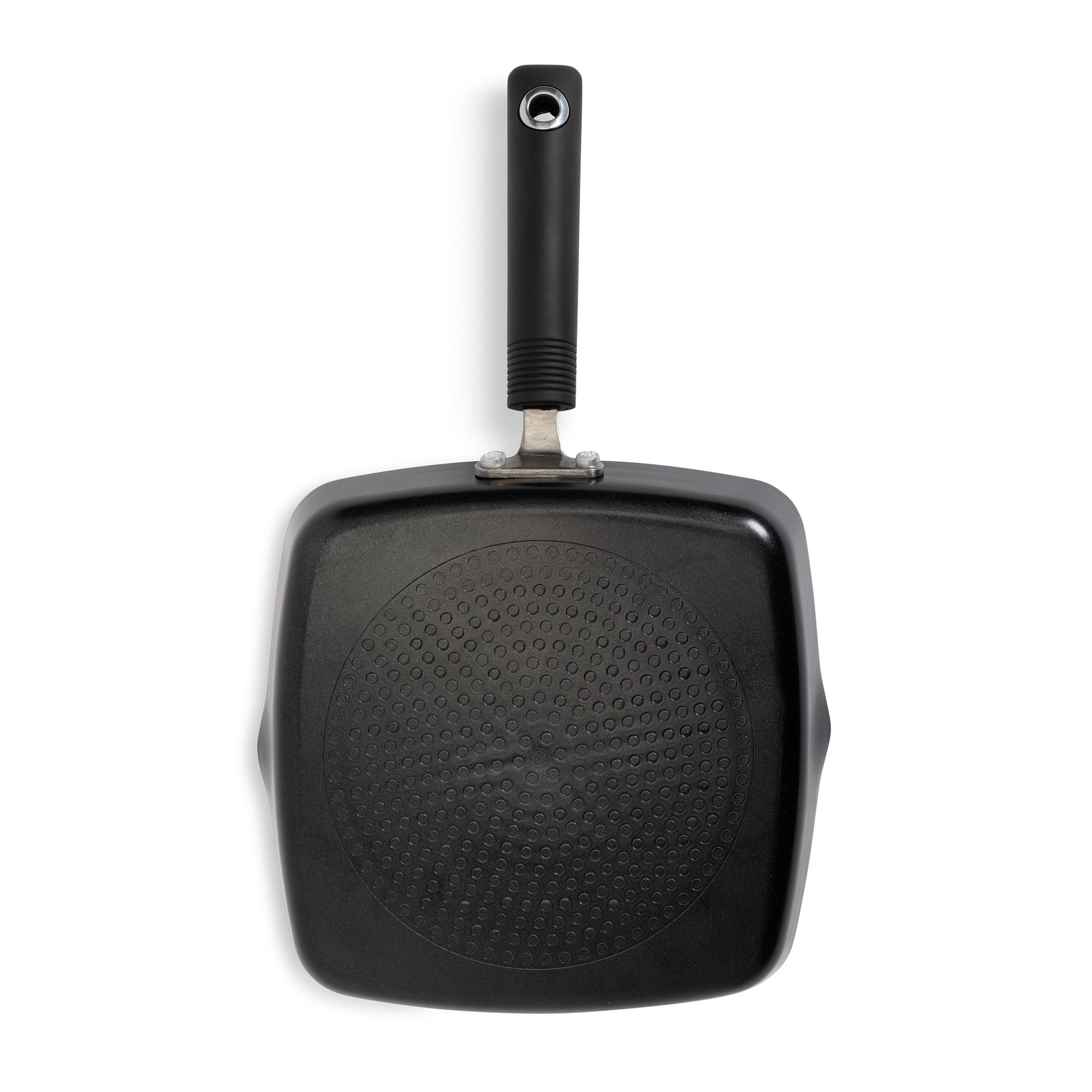 Habitat 24cm Non Stick Aluminium Griddle Pan - Black thumbnail 4