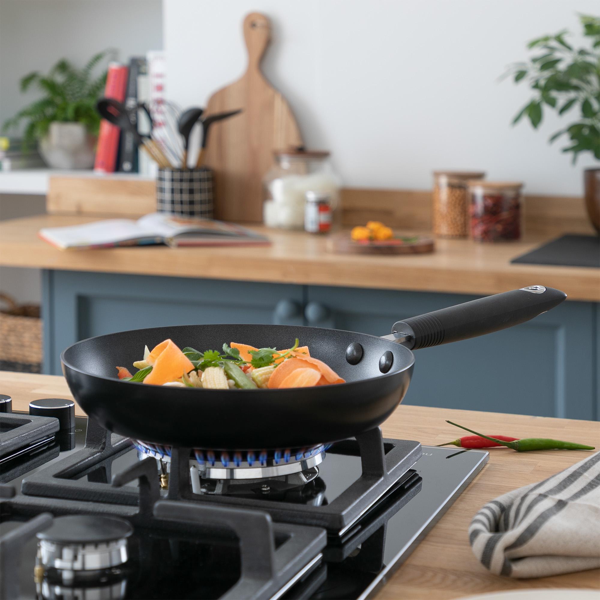Habitat 24cm Aluminium Frying Pan - Black thumbnail 2