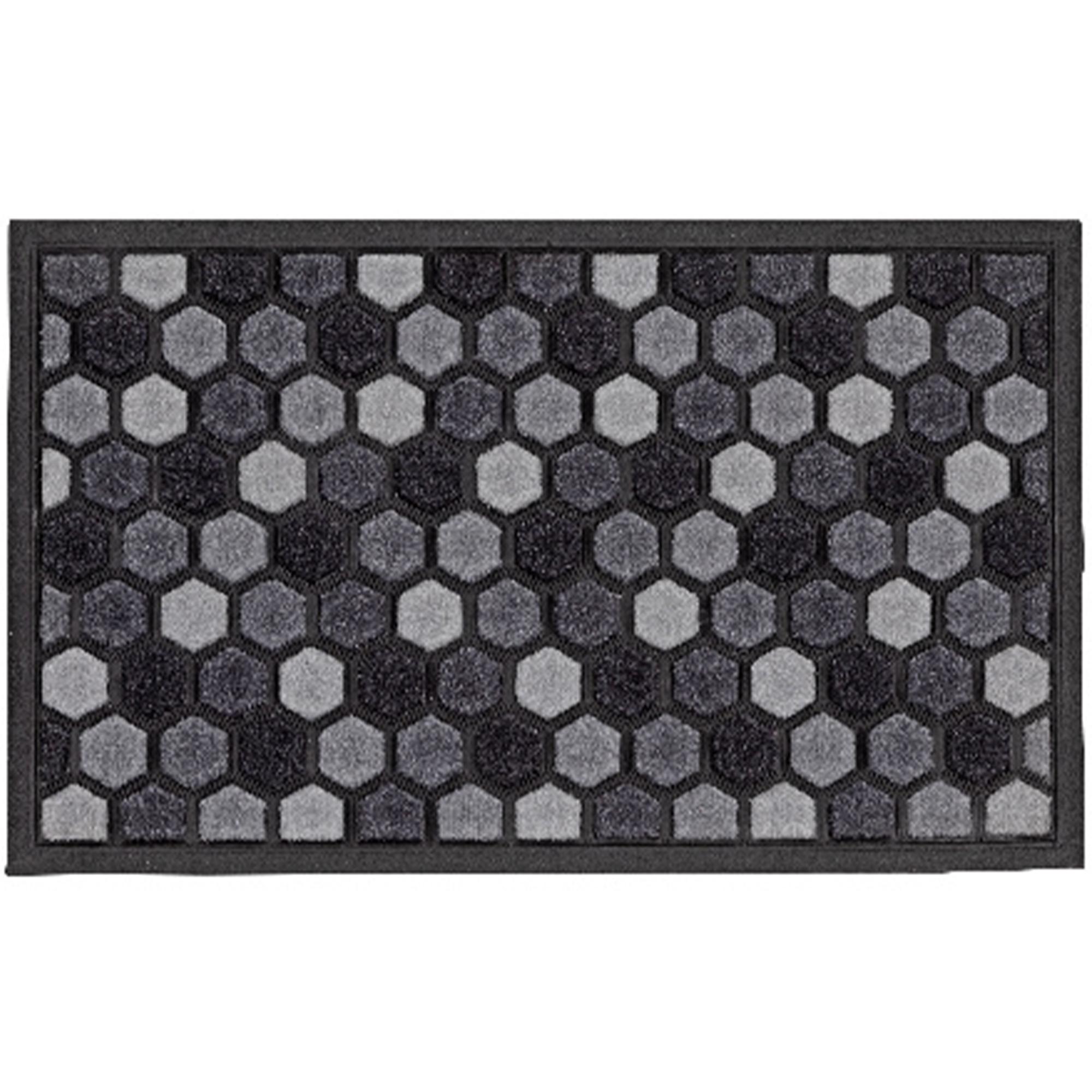 Sainsbury's Home Scrape & Sorb Grey Short Pile Doormat - 75x45cm