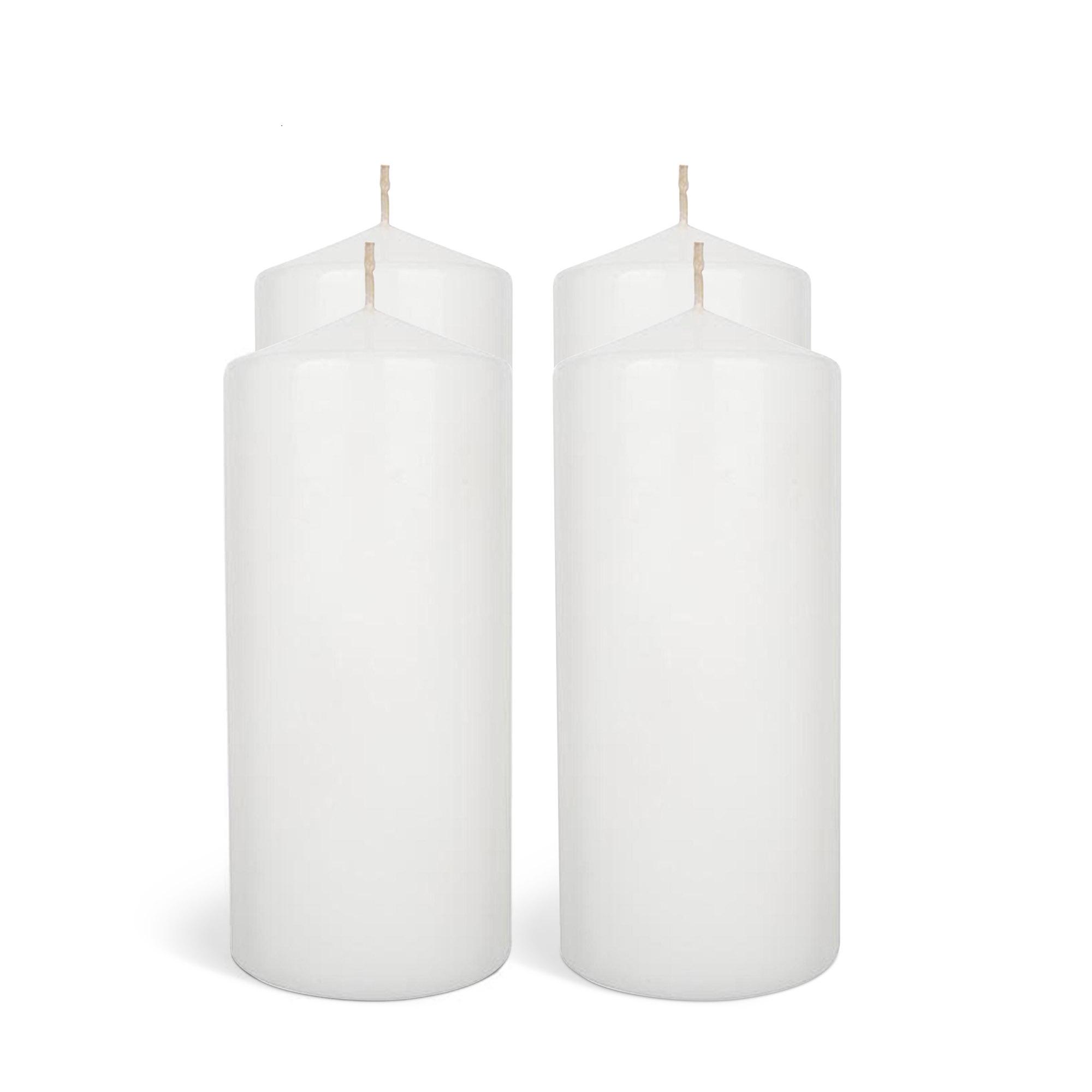Habitat Large Pillar Unscented Candle - White Pack of 4