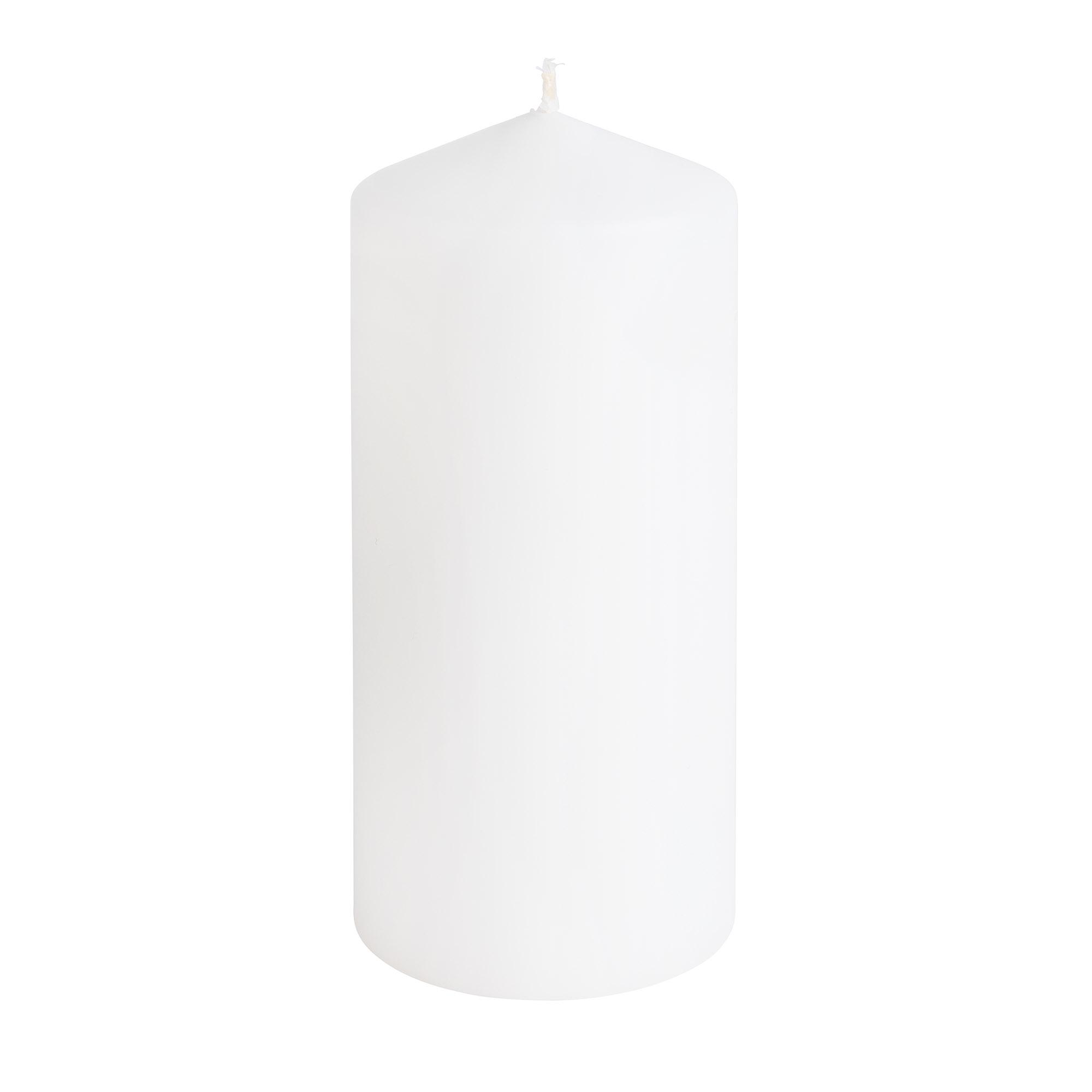 Habitat Large Pillar Unscented Candle - White Pack of 4 thumbnail 3