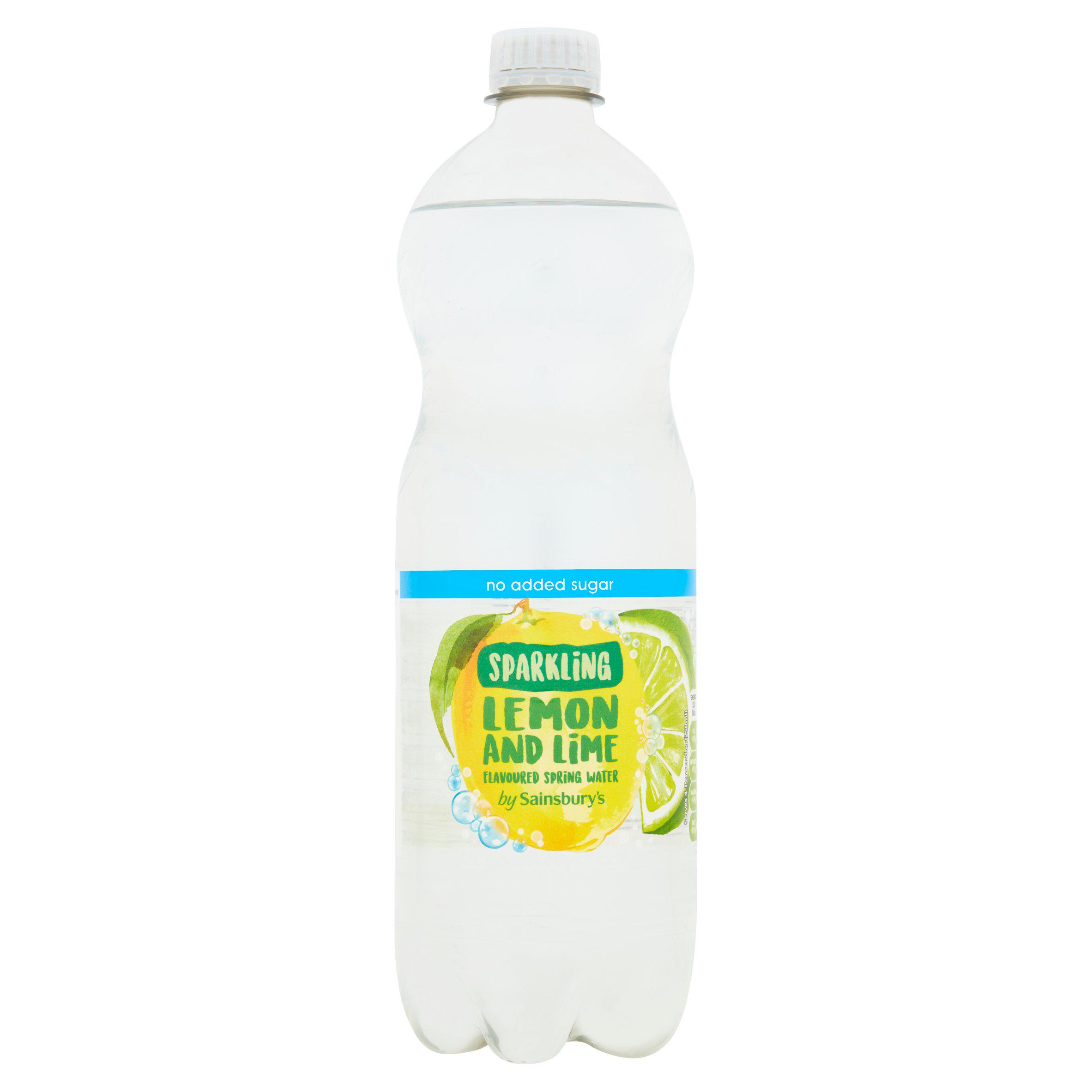 Sainsbury's Bottled Sparkling Flavoured Water, Lemon & Lime 1L