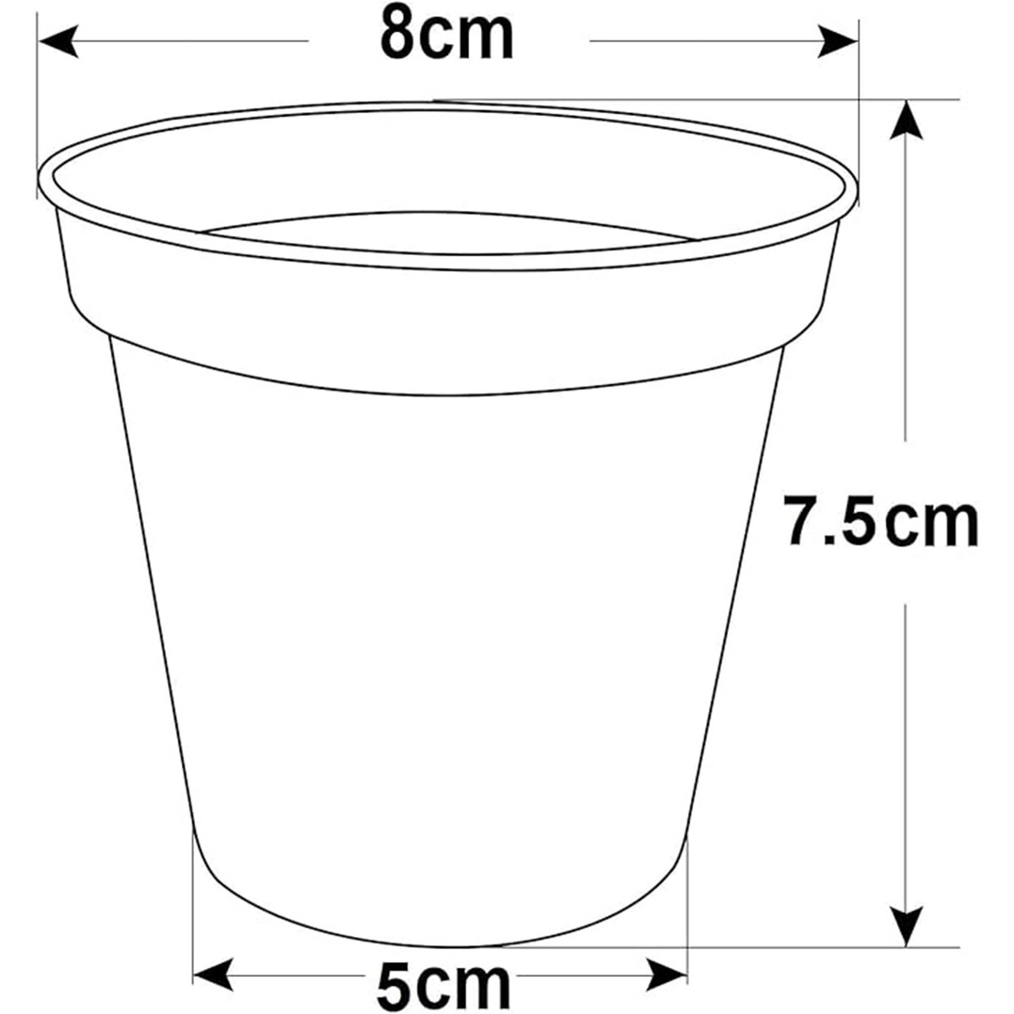 Whitefurze Pack of 10 Plastic Pot - 7.5cm thumbnail 4