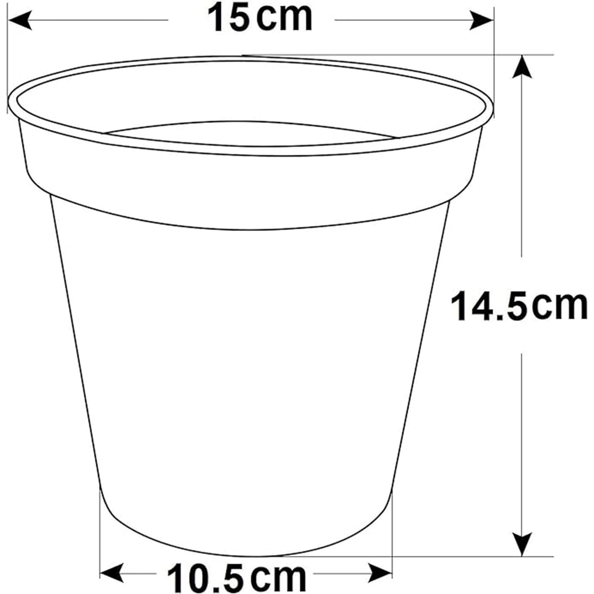 Whitefurze Pack of 3 15cm Plastic Pot thumbnail 5
