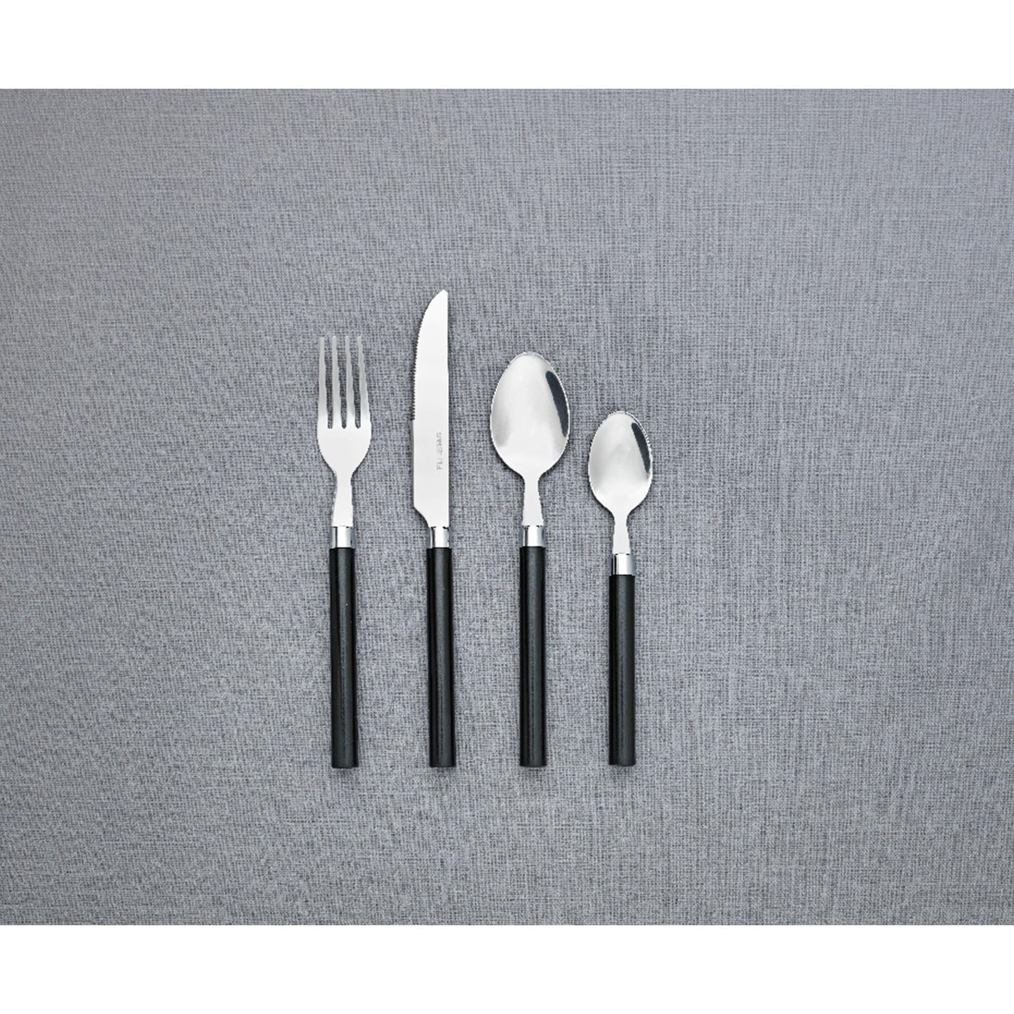 Sainsbury's Home 16pc Coloured Handle Cutlery Set - Black thumbnail 2
