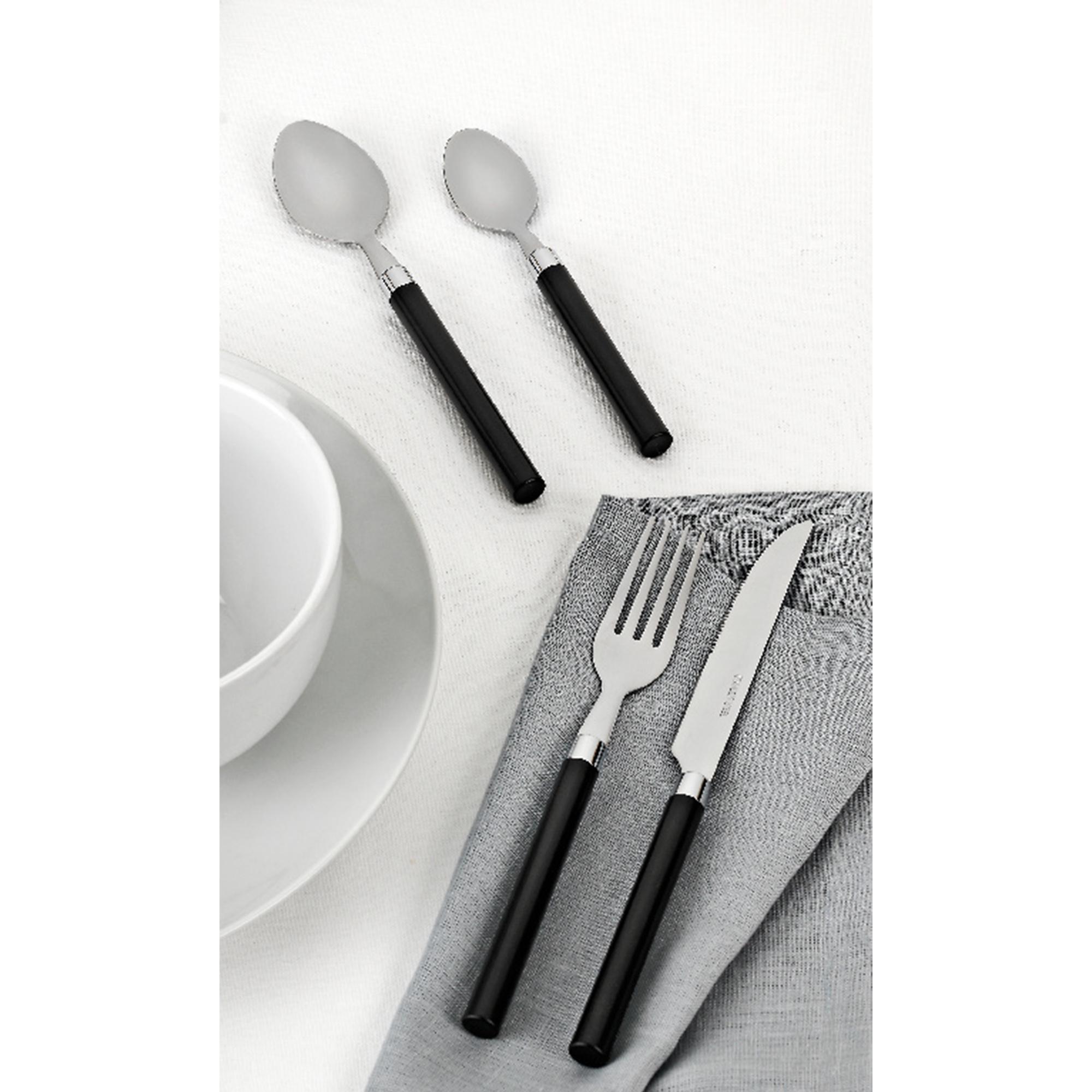 Sainsbury's Home 16pc Coloured Handle Cutlery Set - Black thumbnail 3