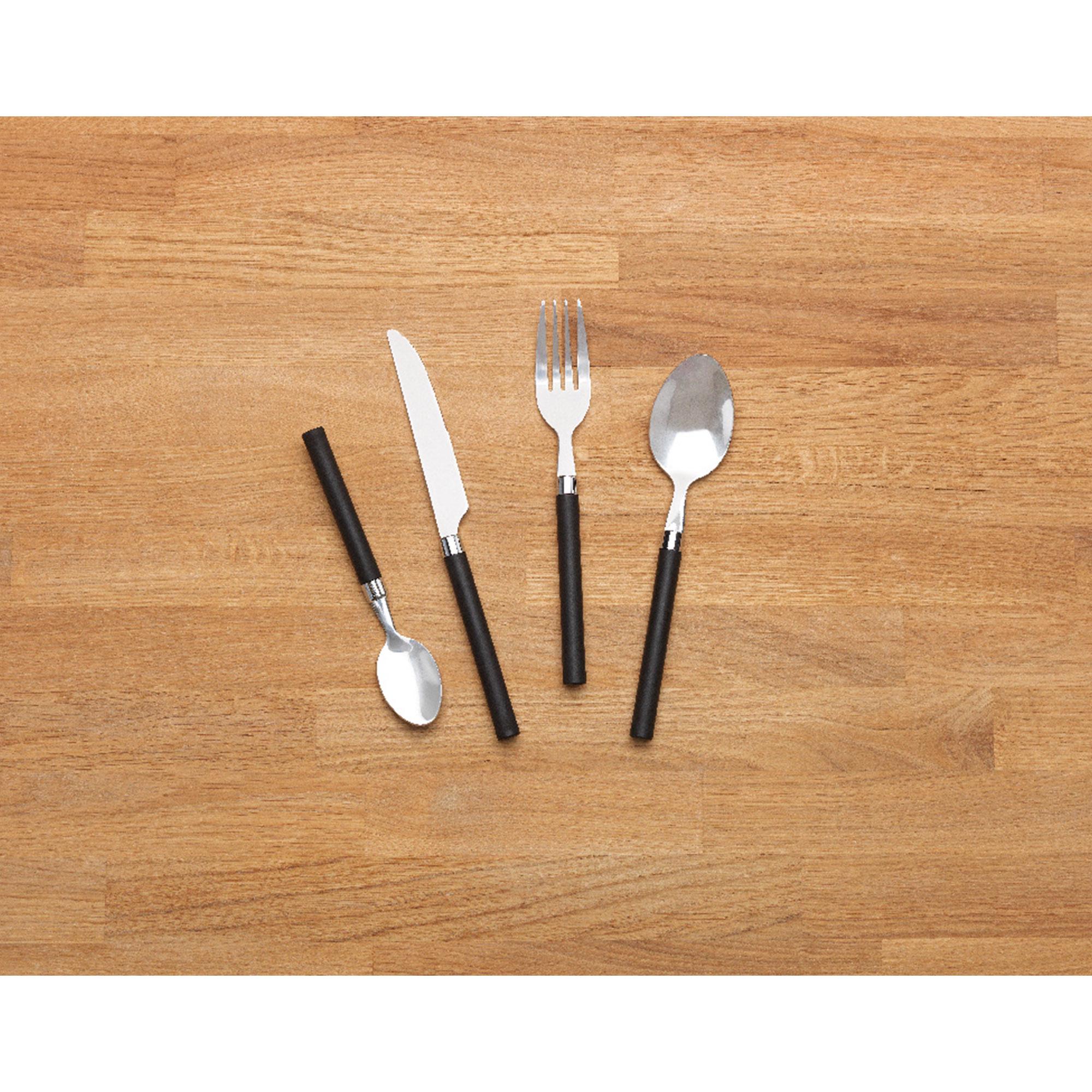 Sainsbury's Home 16pc Coloured Handle Cutlery Set - Black thumbnail 4