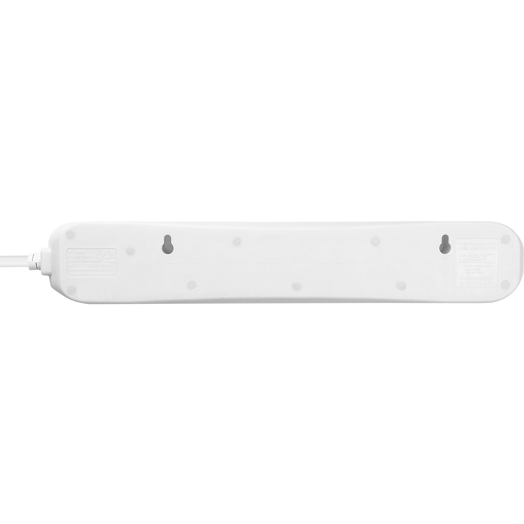 Masterplug 4 Socket 2m Extension Lead Individual Switches and LED - White thumbnail 4