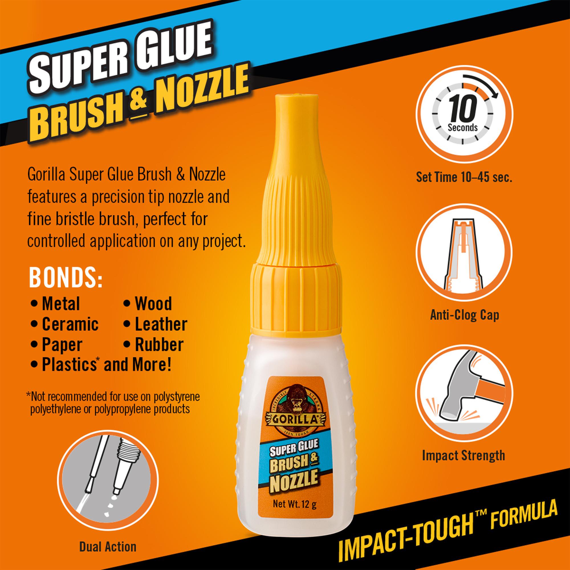 Gorilla Superglue Brush & Nozzle - 12gm thumbnail 3