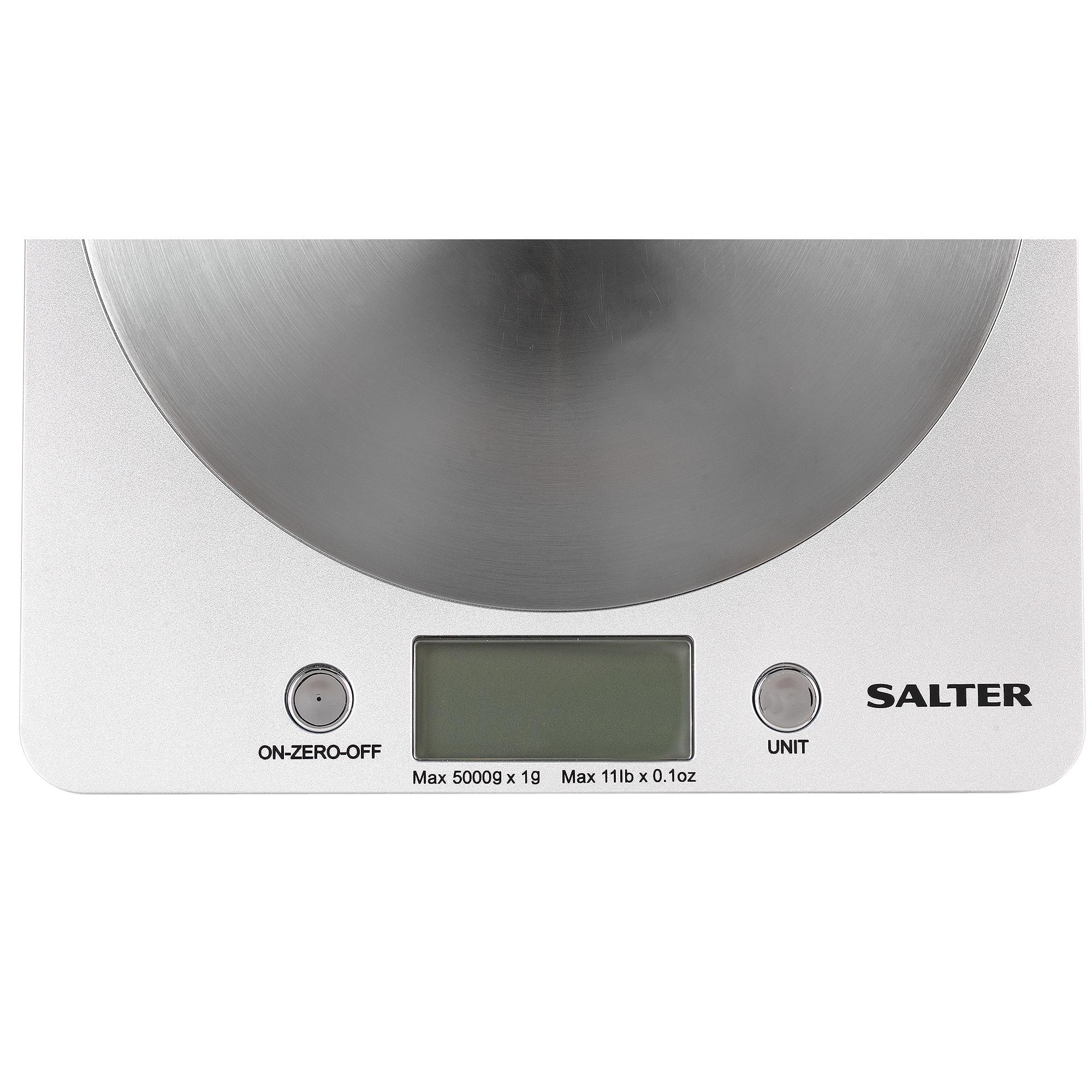 Salter Electronic Kitchen Scale with Steel Platform- Silver thumbnail 4
