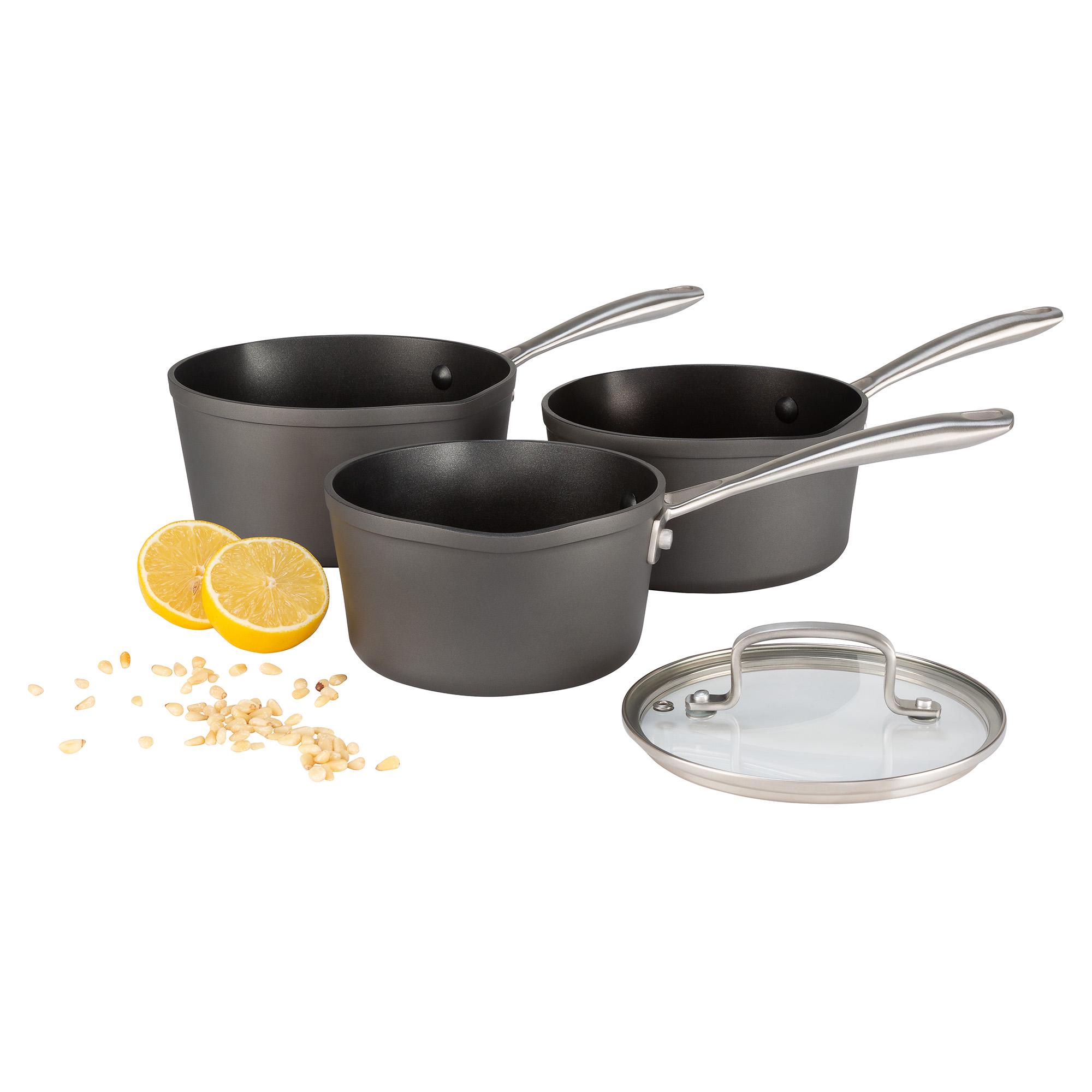 Habitat 3 Piece Hard Anodised Aluminium Saucepan Set thumbnail 3