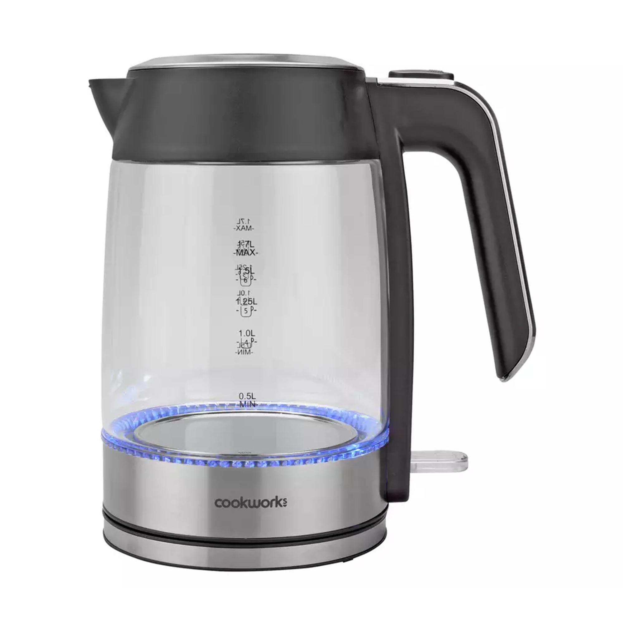Cookworks Illuminating Kettle - Glass and Stainless Steel