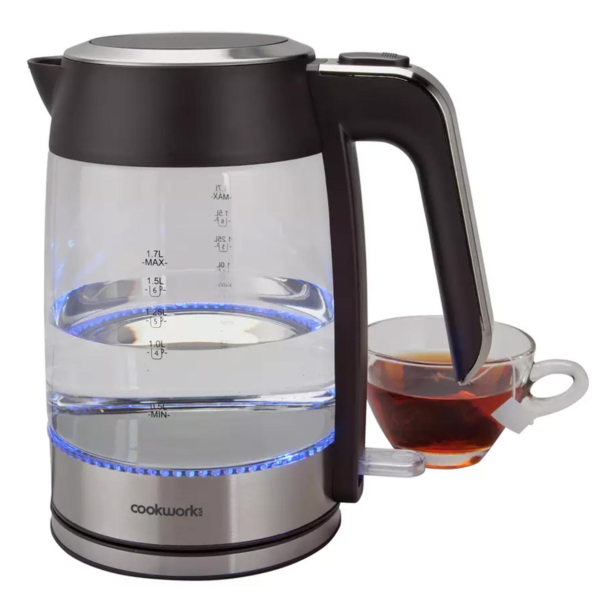 Cookworks Illuminating Kettle - Glass and Stainless Steel thumbnail 2